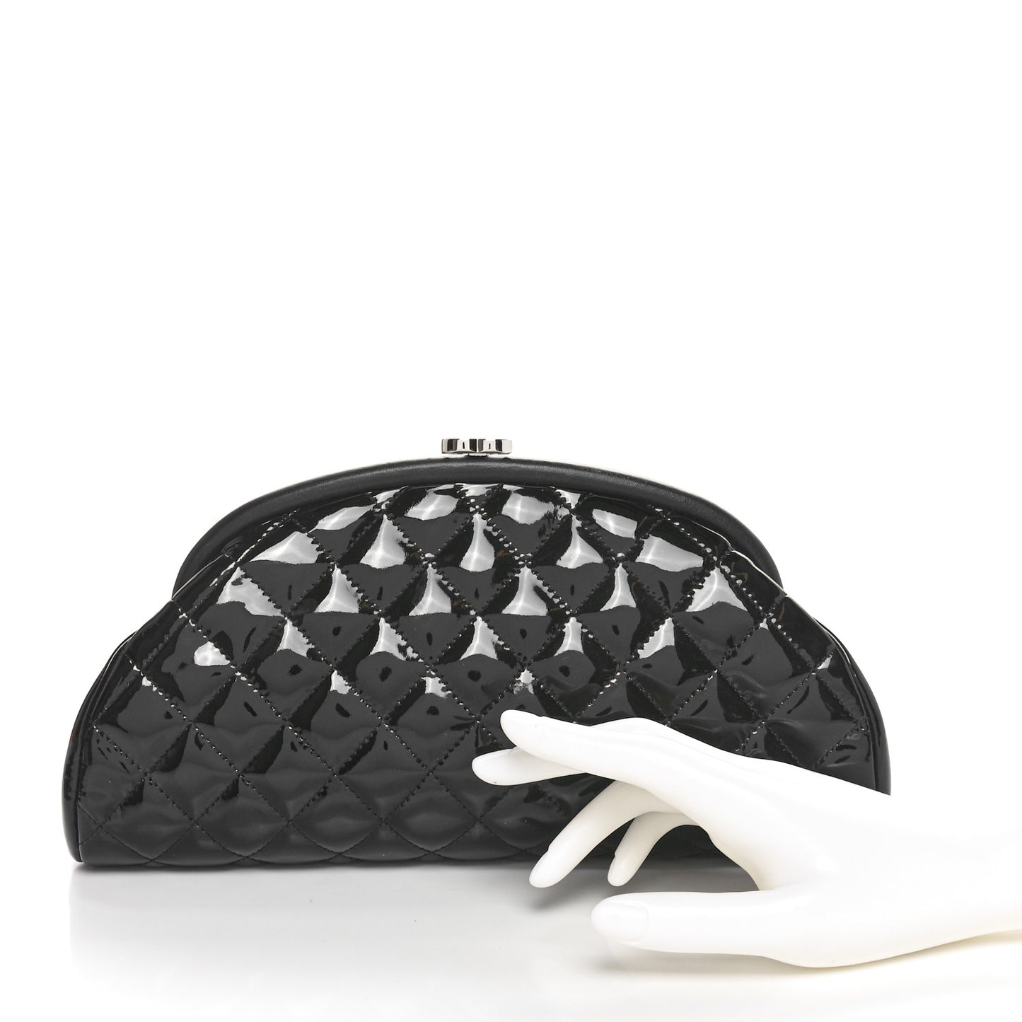 Patent Quilted Timeless Clutch Black