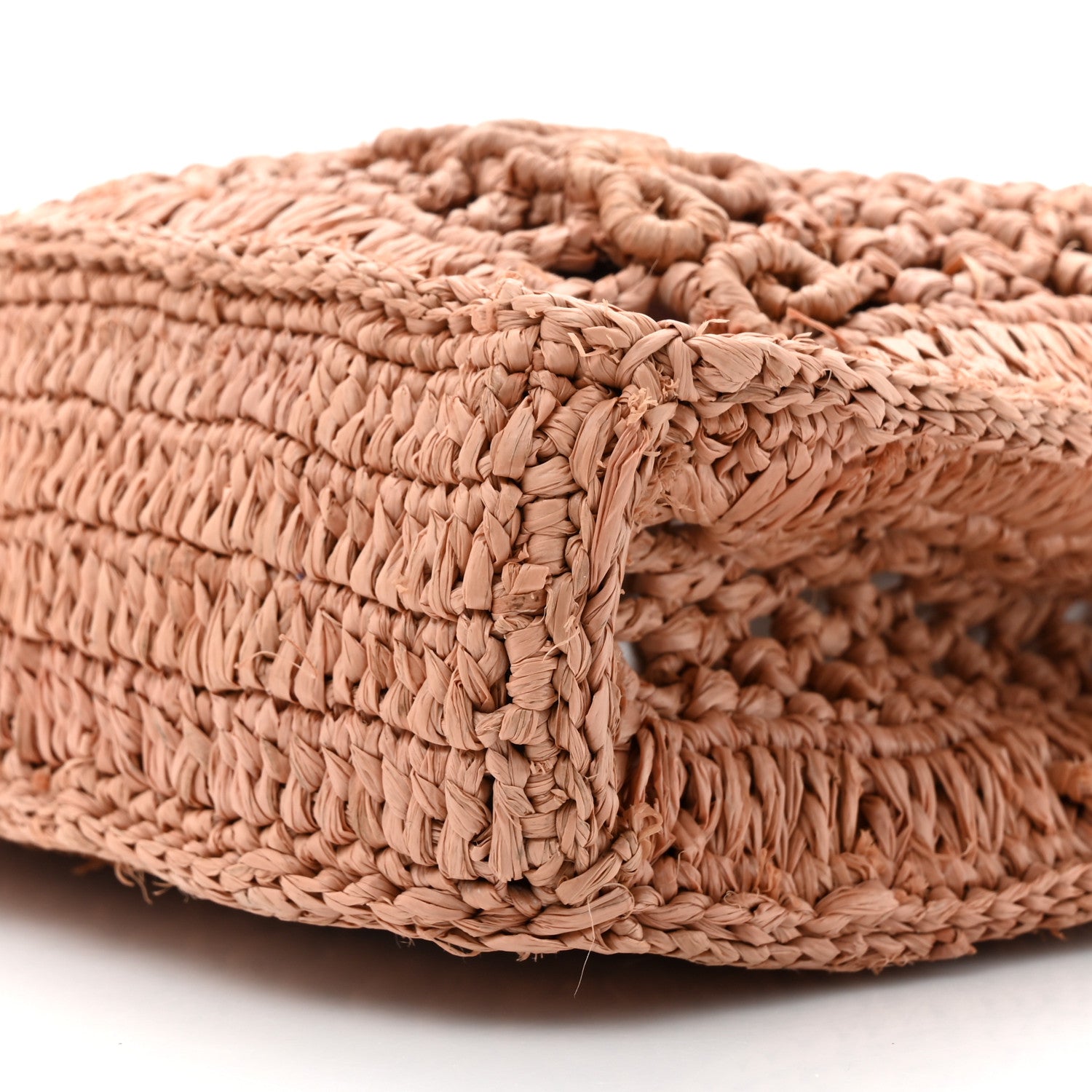 Chloe Raffia Calfskin Mini Summer Banana Tote Summery Beige 8 of 10