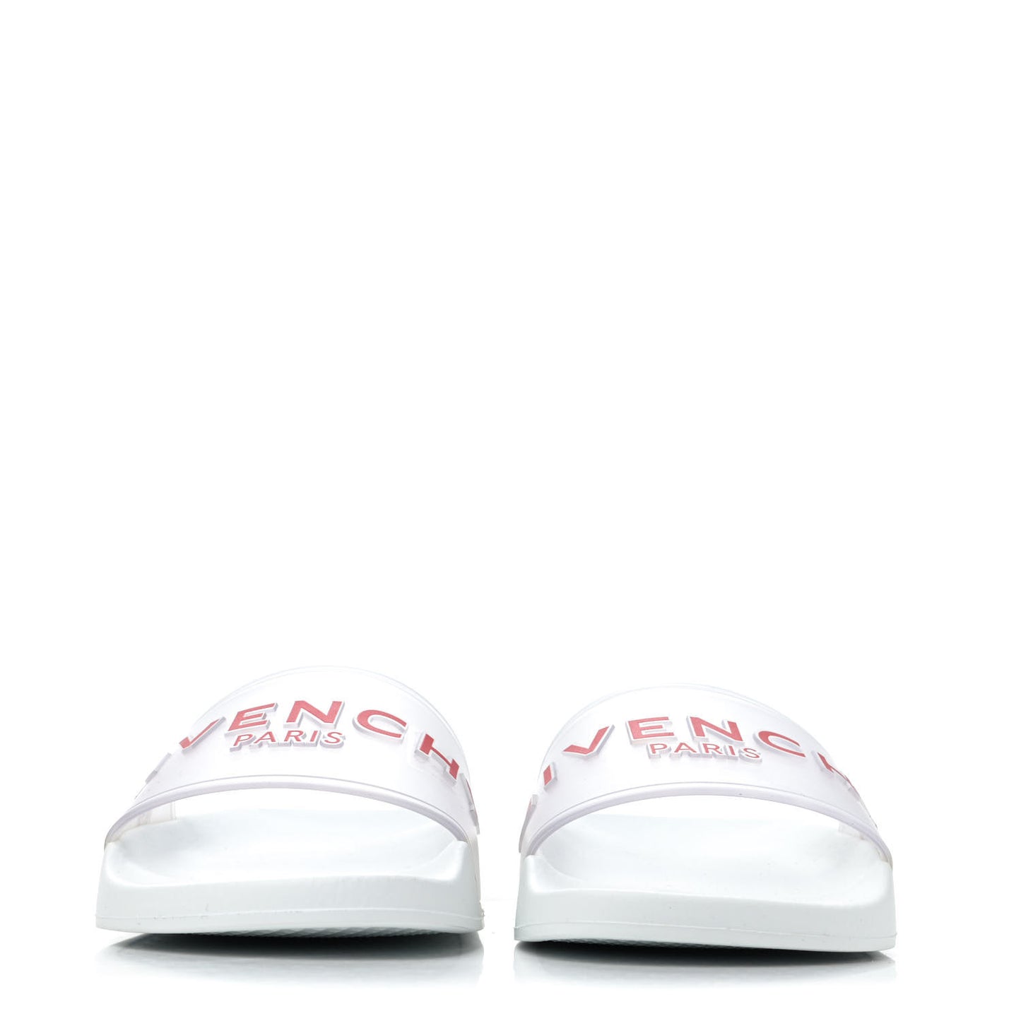 Rubber Logo Womens Pool Slide Sandals 38 White Red