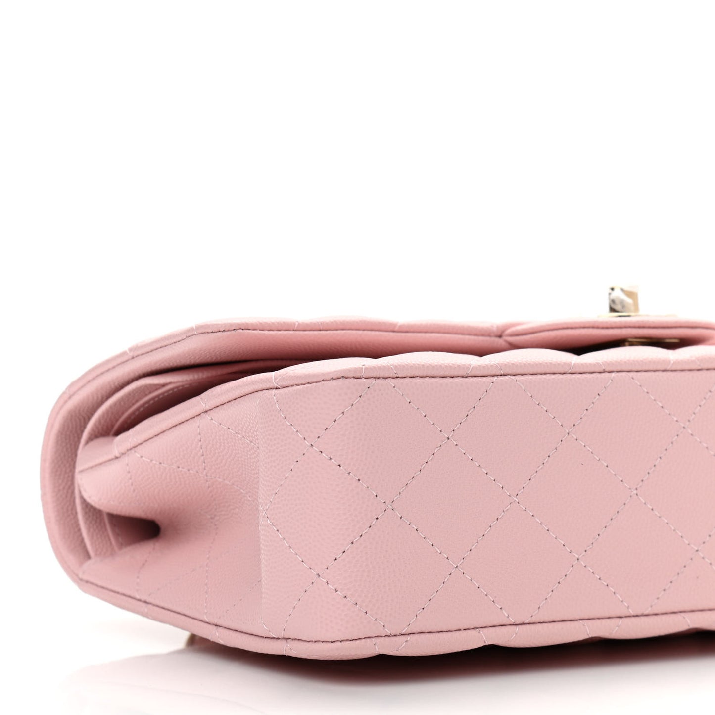 Caviar Quilted Medium Double Flap Light Pink