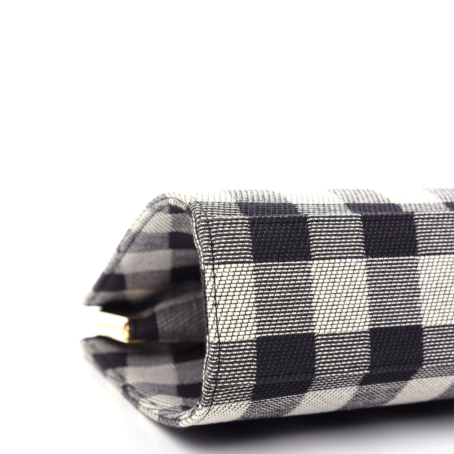 Mansur Gavriel Canvas Check Elegant Top Handle Bag Black White 7 of 9