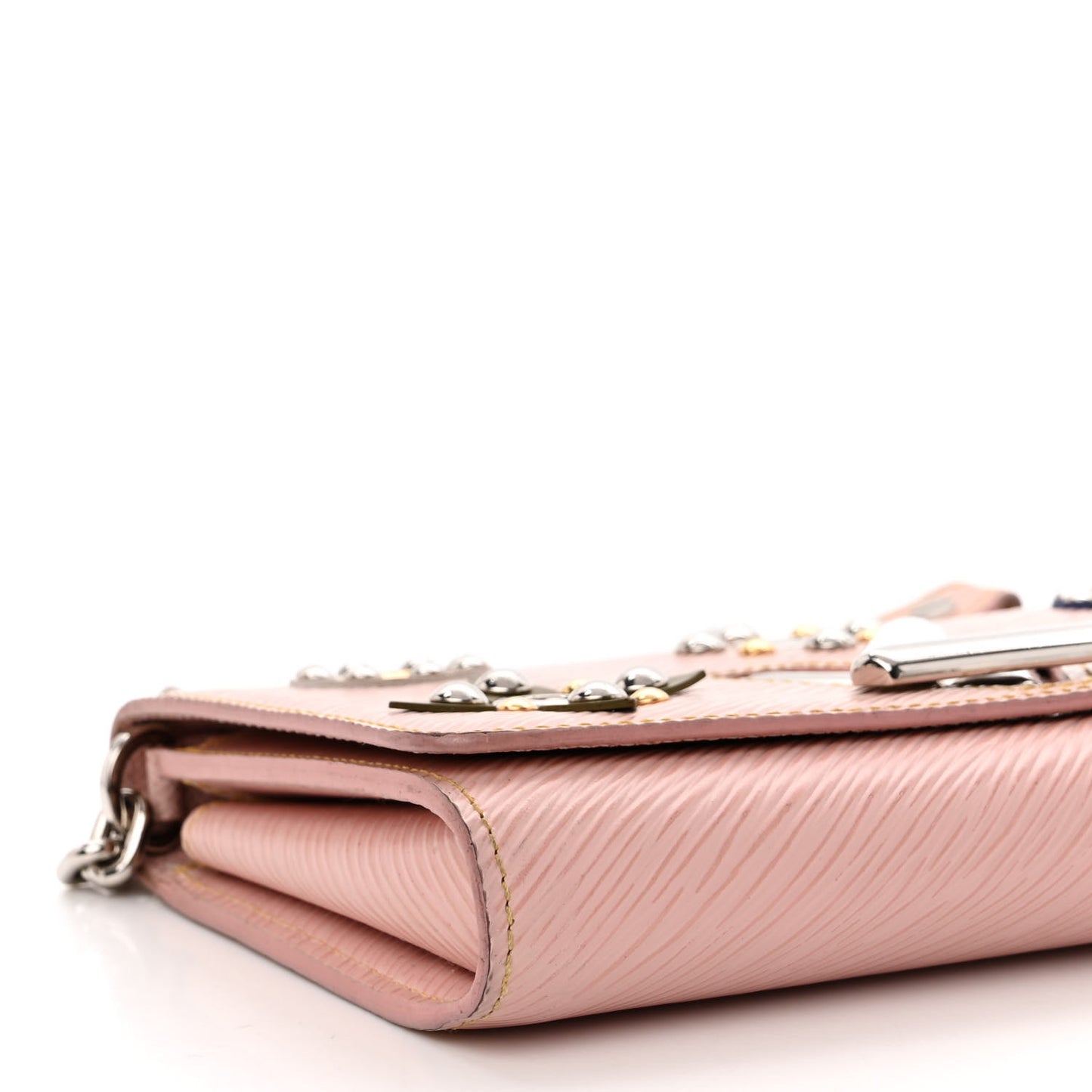 Epi Mechanical Flowers Twist Chain Wallet Rose Ballerine