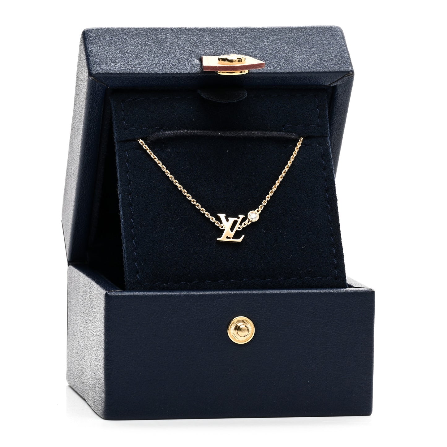 18K Yellow Gold Diamond Idylle Blossom LV Pendant Necklace
