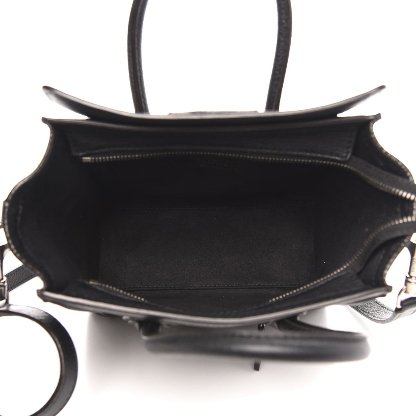 Drummed Calfskin Nano Luggage Black