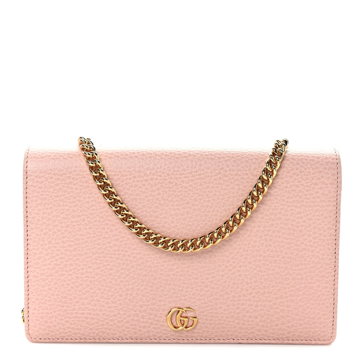 Dollar Calfskin Mini GG Marmont Chain Wallet Perfect Pink