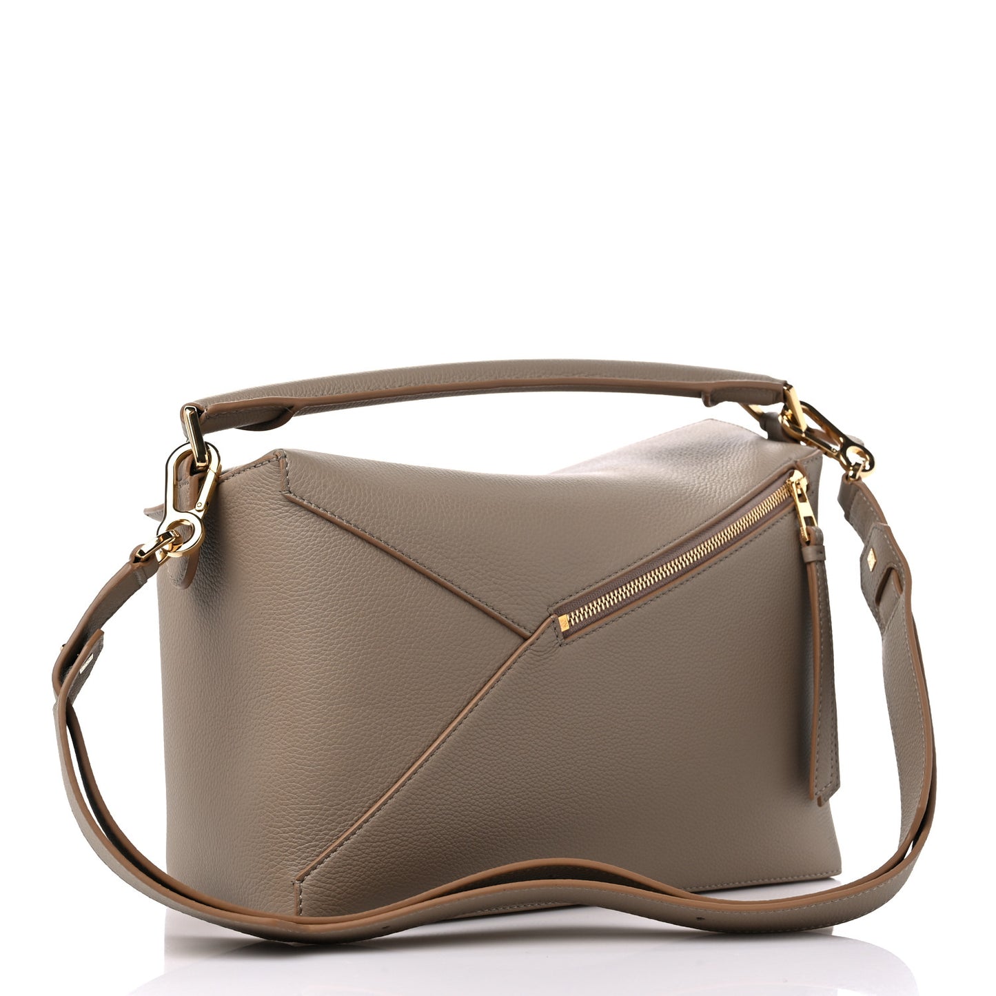 Grained Calfskin Small Puzzle Edge Bag Sand