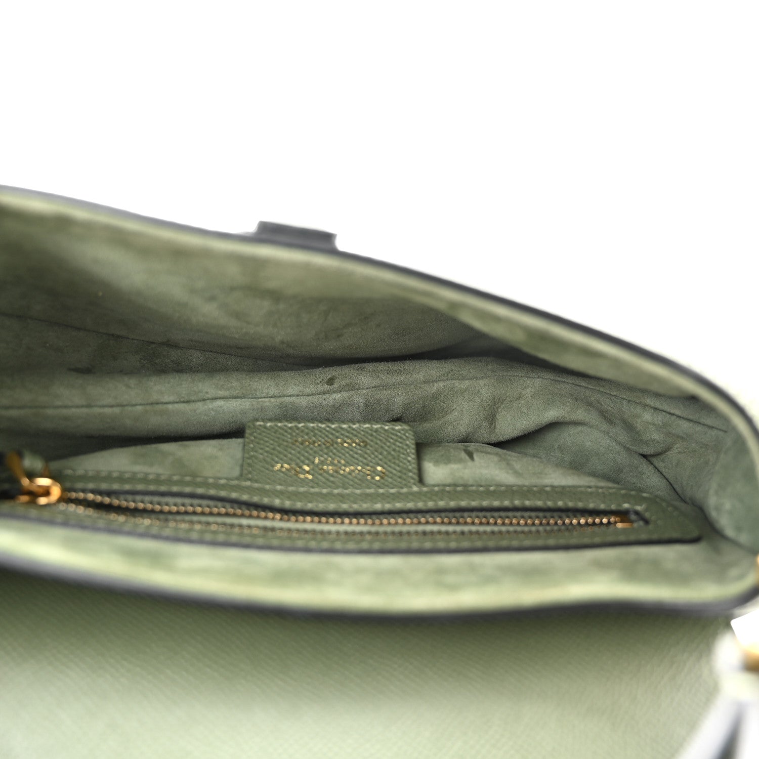 Christian Dior Grained Calfskin Saddle Bag With Strap Sage 5 of 14