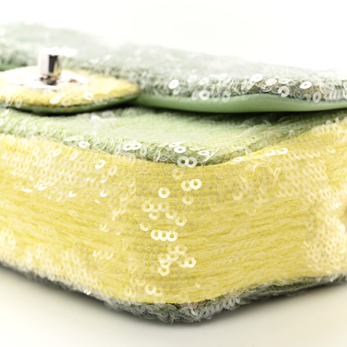 Sequin Mini Waterfall Flap Green Light Green Yellow