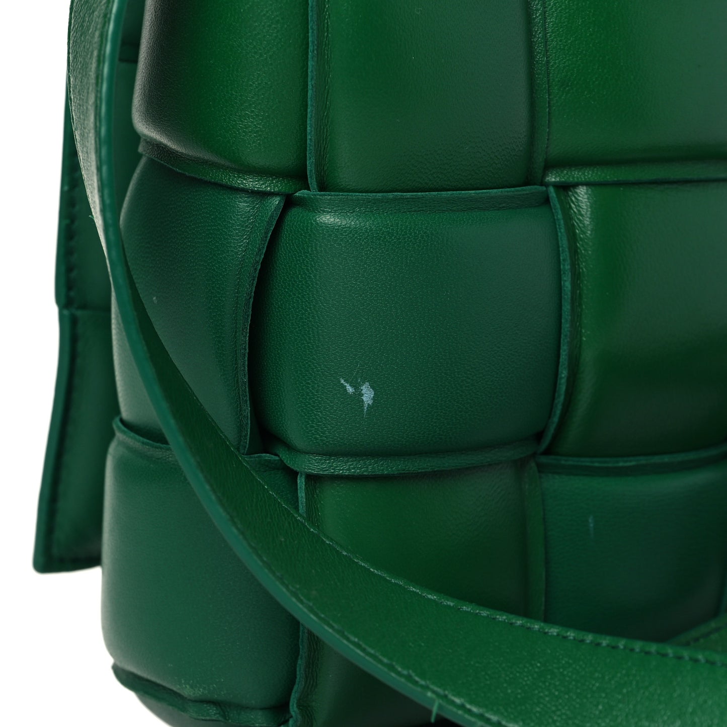 Nappa Maxi Intreccio Padded Cassette Crossbody Bag Racing Green