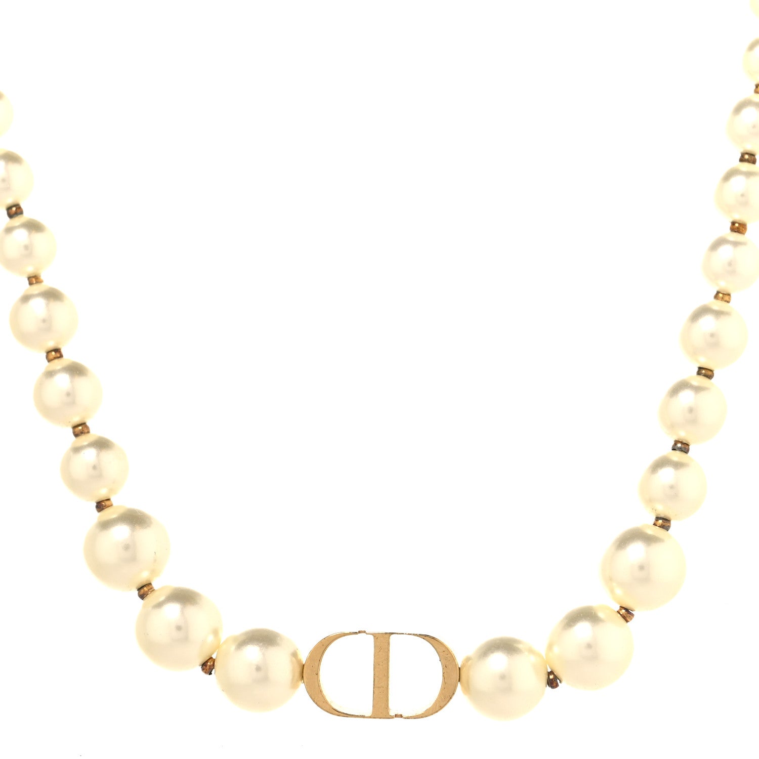 Christian Dior Pearl 30 Montaigne Choker Necklace Gold 1841954
