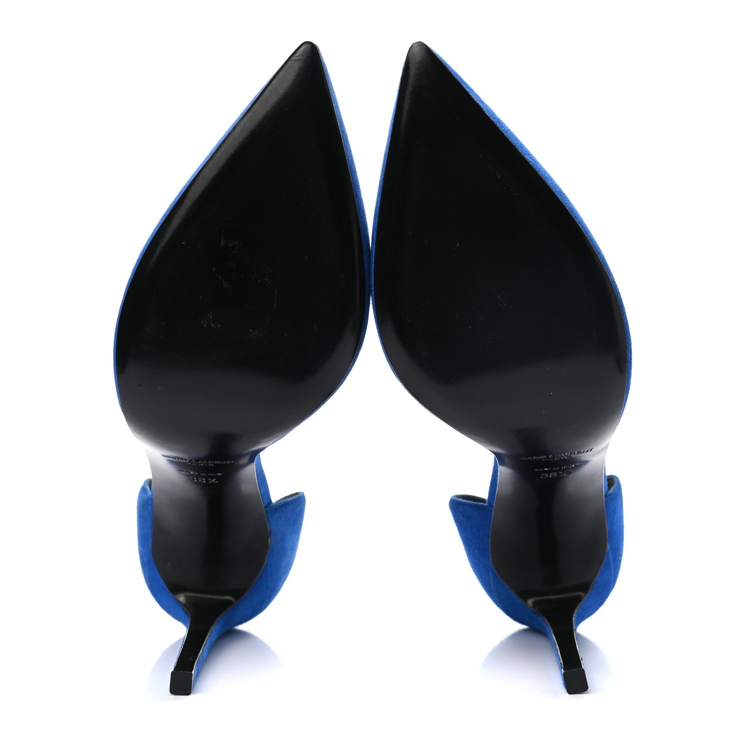 Saint Laurent Kid Scamosciato Classic Paris 80 Skinny Pumps 38.5 Blue 5 of 10
