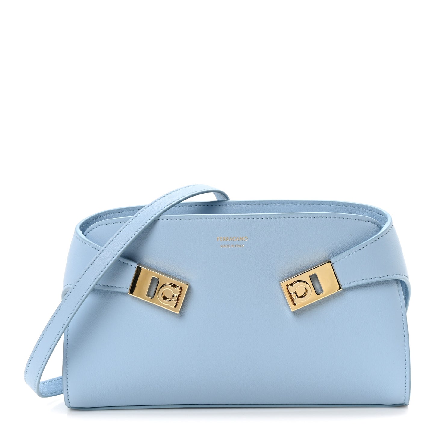 Calfskin Mini Hug Crossbody Bag Sky Blue
