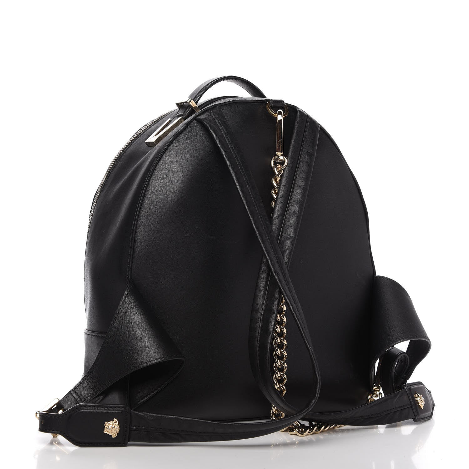 Versace Calfskin Palazzo Medusa Chain Backpack Black 4 of 10
