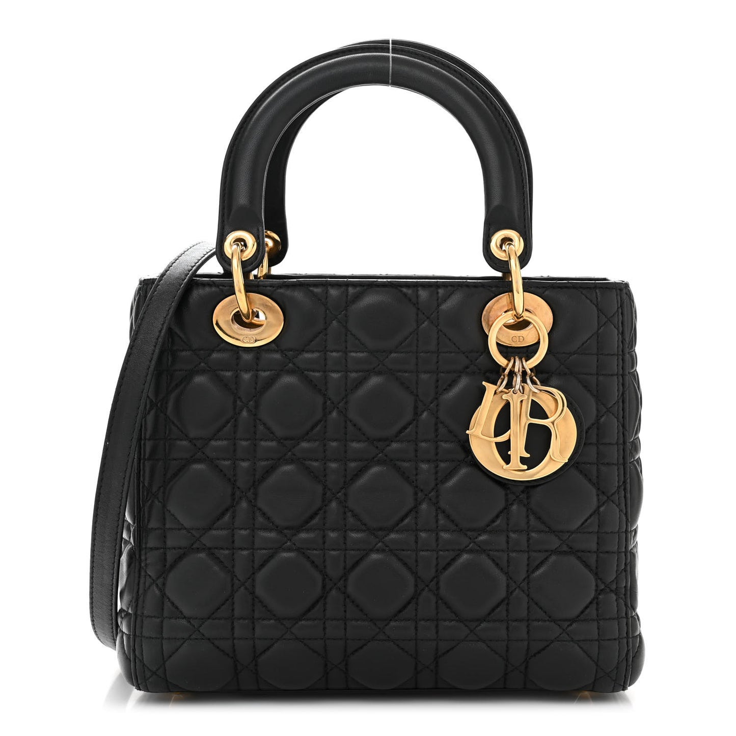 Lambskin Cannage Medium Lady Dior Black