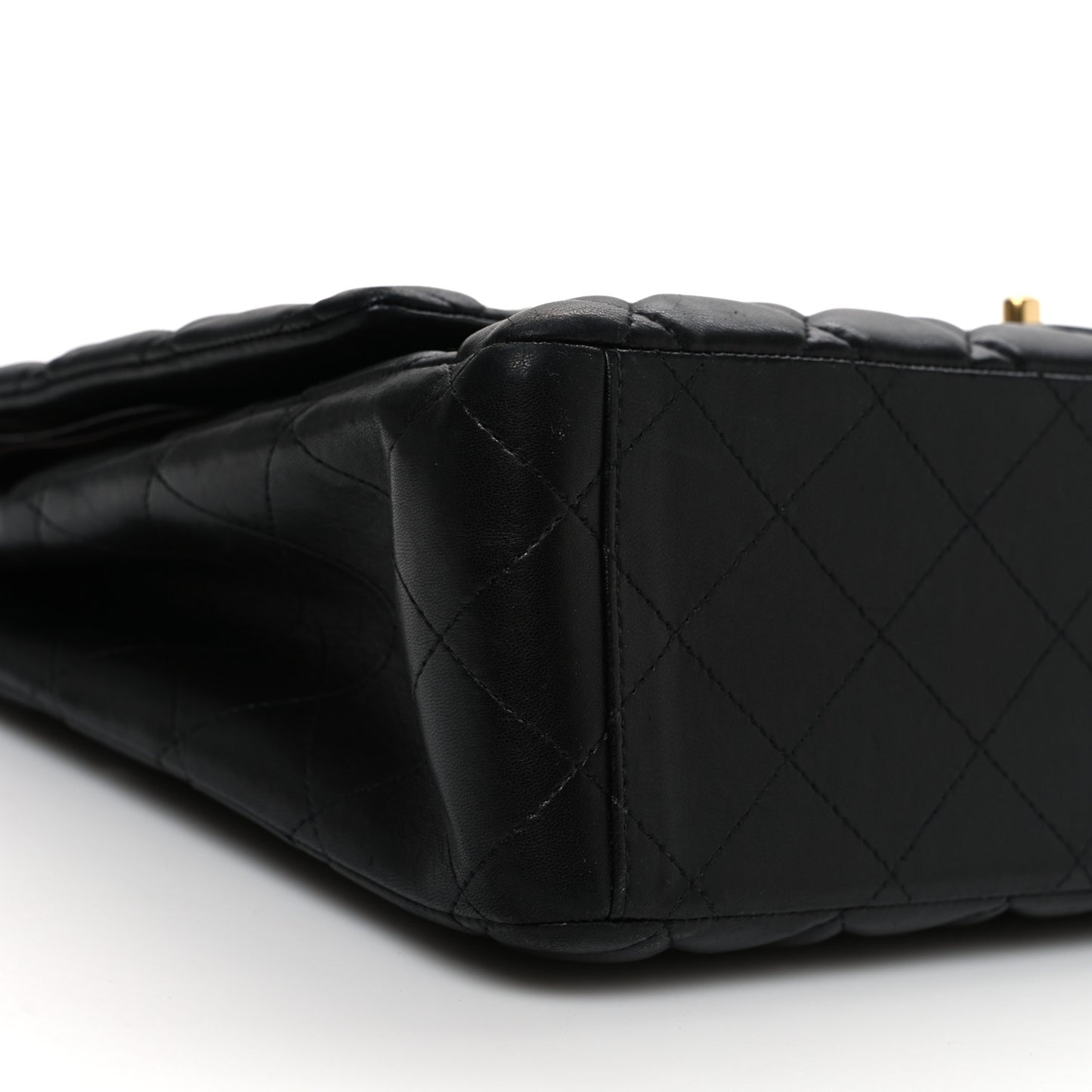 Lambskin Quilted Maxi Double Flap Black