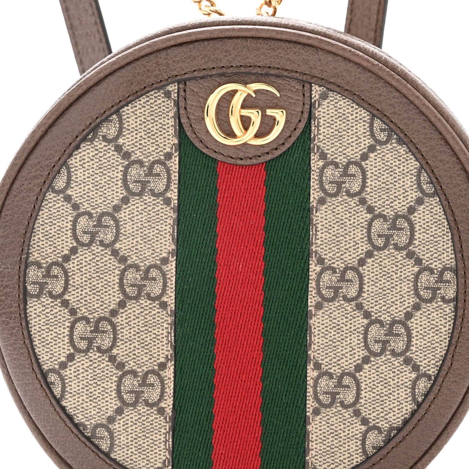 Gucci GG Supreme Monogram Web Mini Ophidia Round Backpack Brown 8 of 10