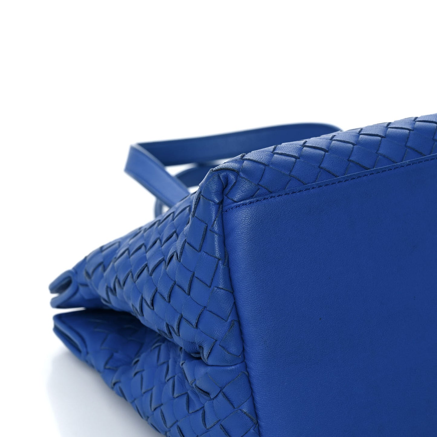 Nappa Intrecciato Small Accordion Tote Blue