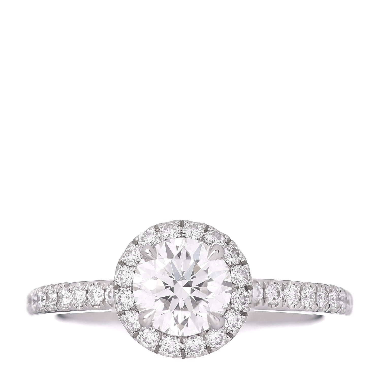Harry Winston Platinum Diamond .57ct The One Round Brilliant Micropave Engagement Ring 47 4 1 of 6