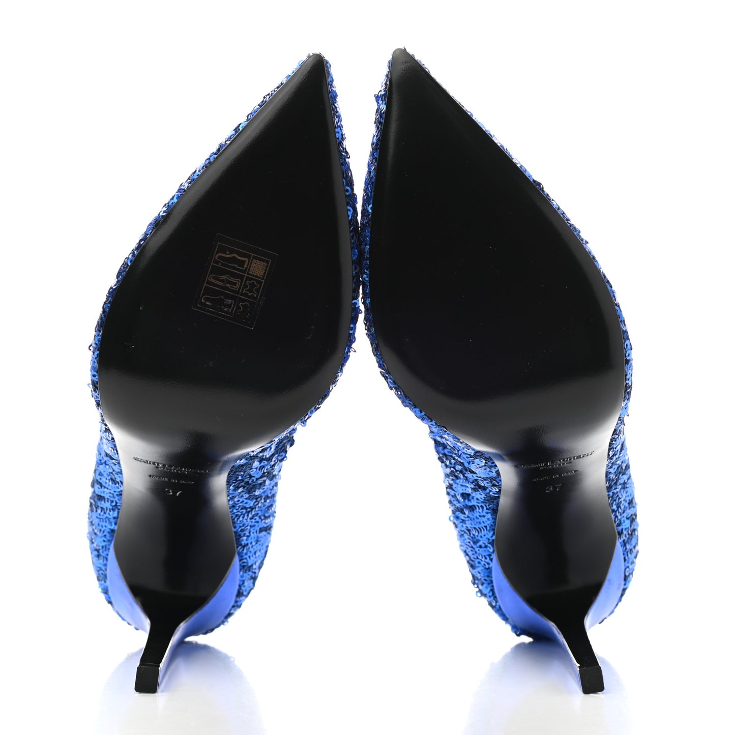 Sequin Paris 105 V Cut Pumps 37 Blue Roy