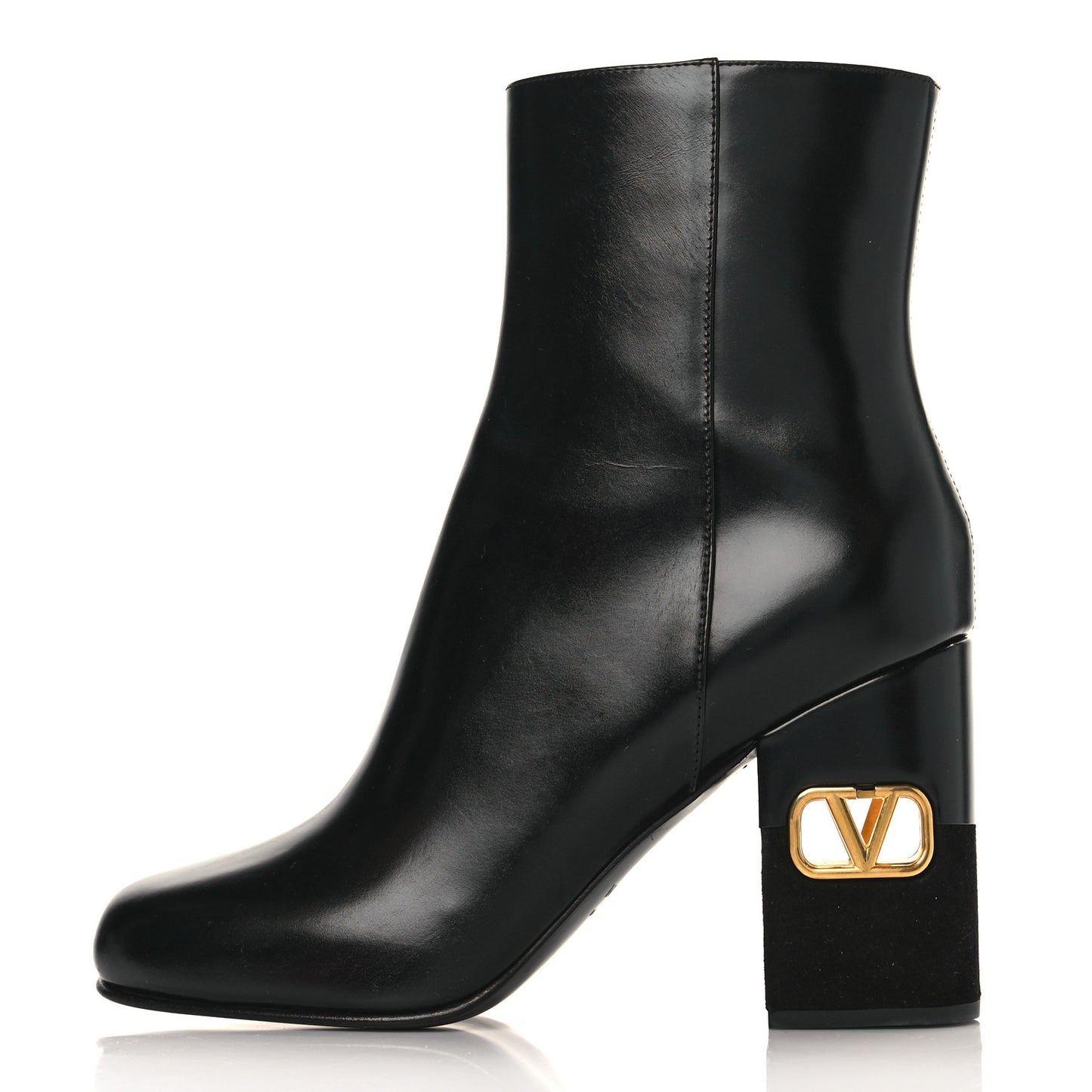 Heritage Calfskin VLogo 90mm Ankle Booties 38 Black