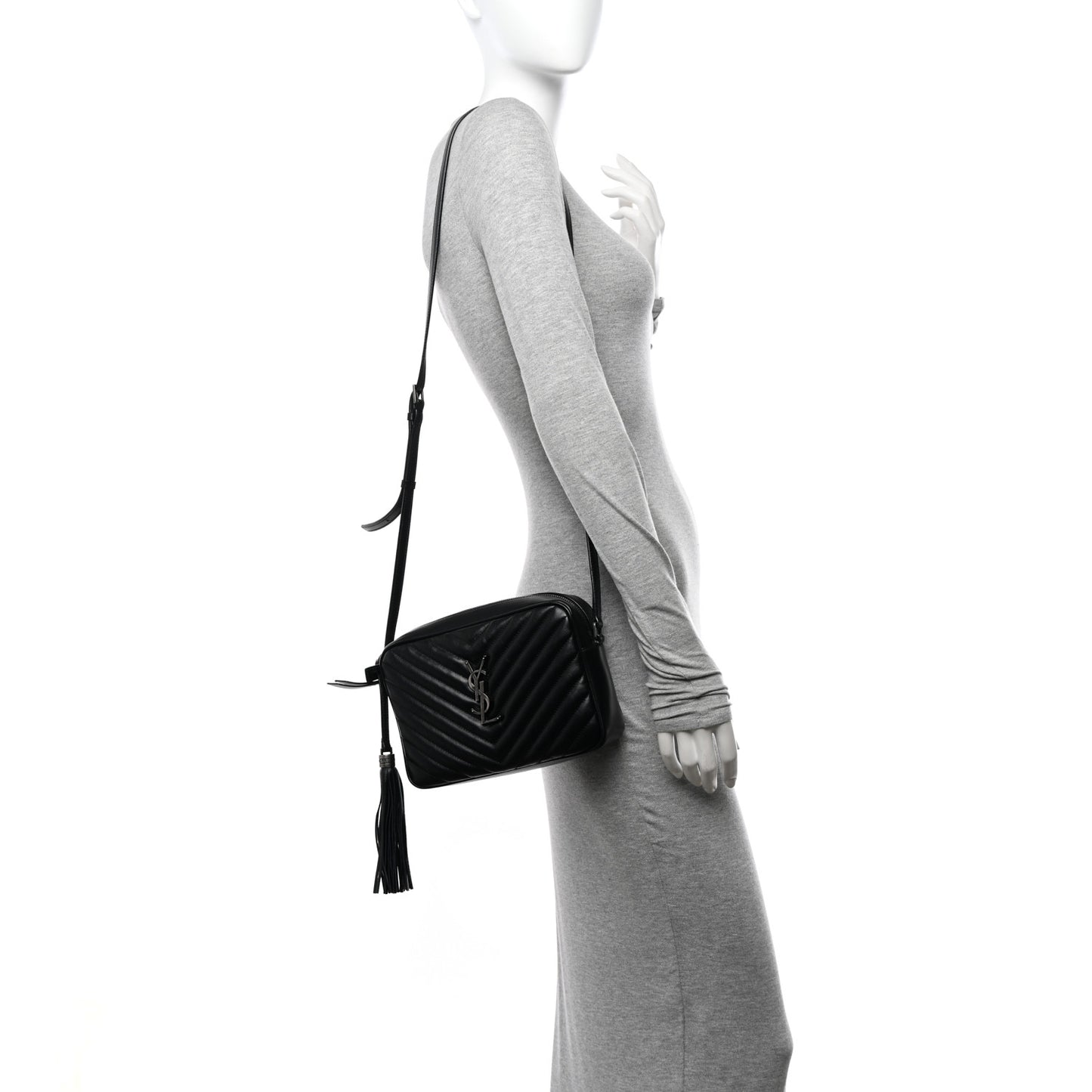 Calfskin Matelasse Monogram Lou Camera Bag Black