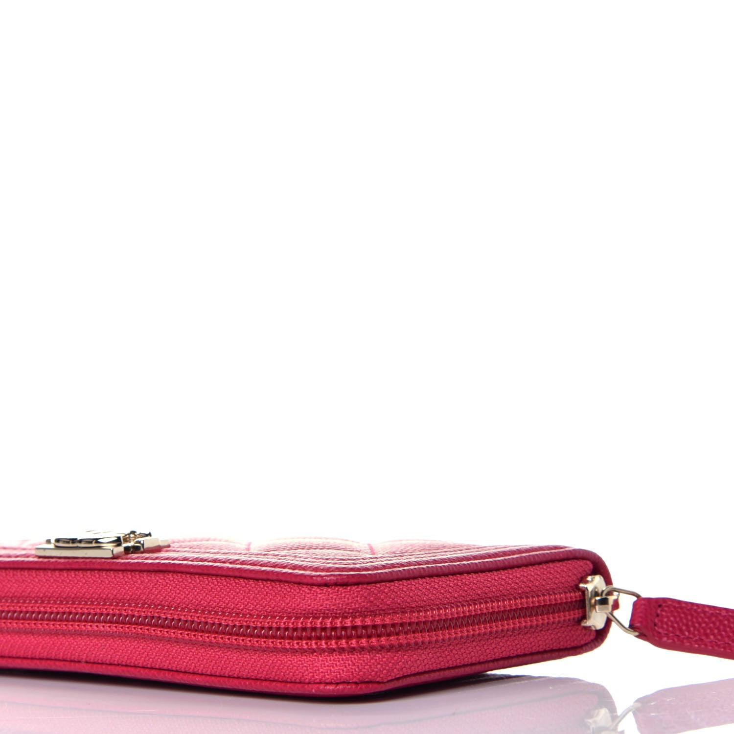 Chanel Caviar Quilted Small Boy Zip Around Wallet Fuchsia 8 of 8