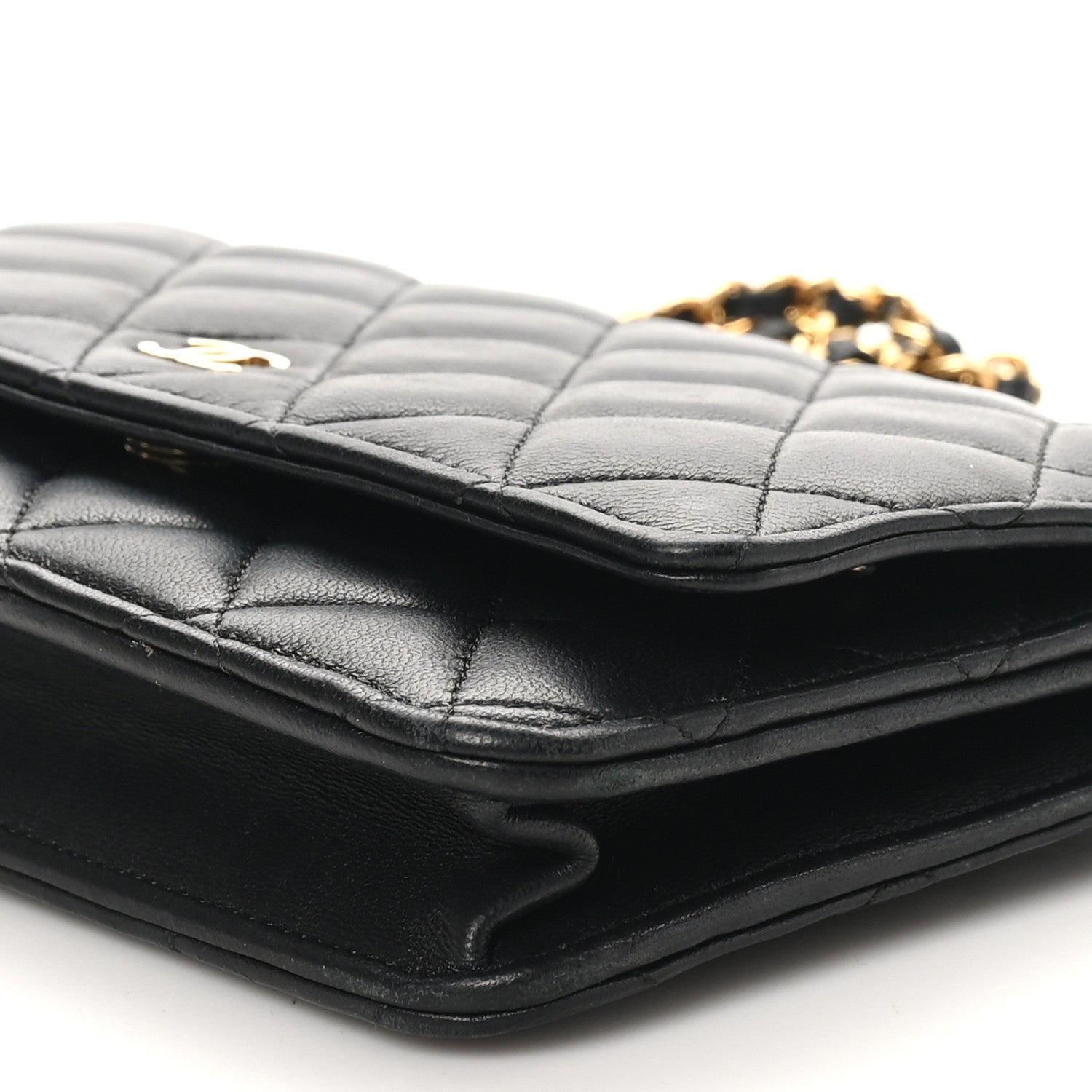 Chanel Lambskin Quilted Wallet On Chain WOC Black 11 of 11