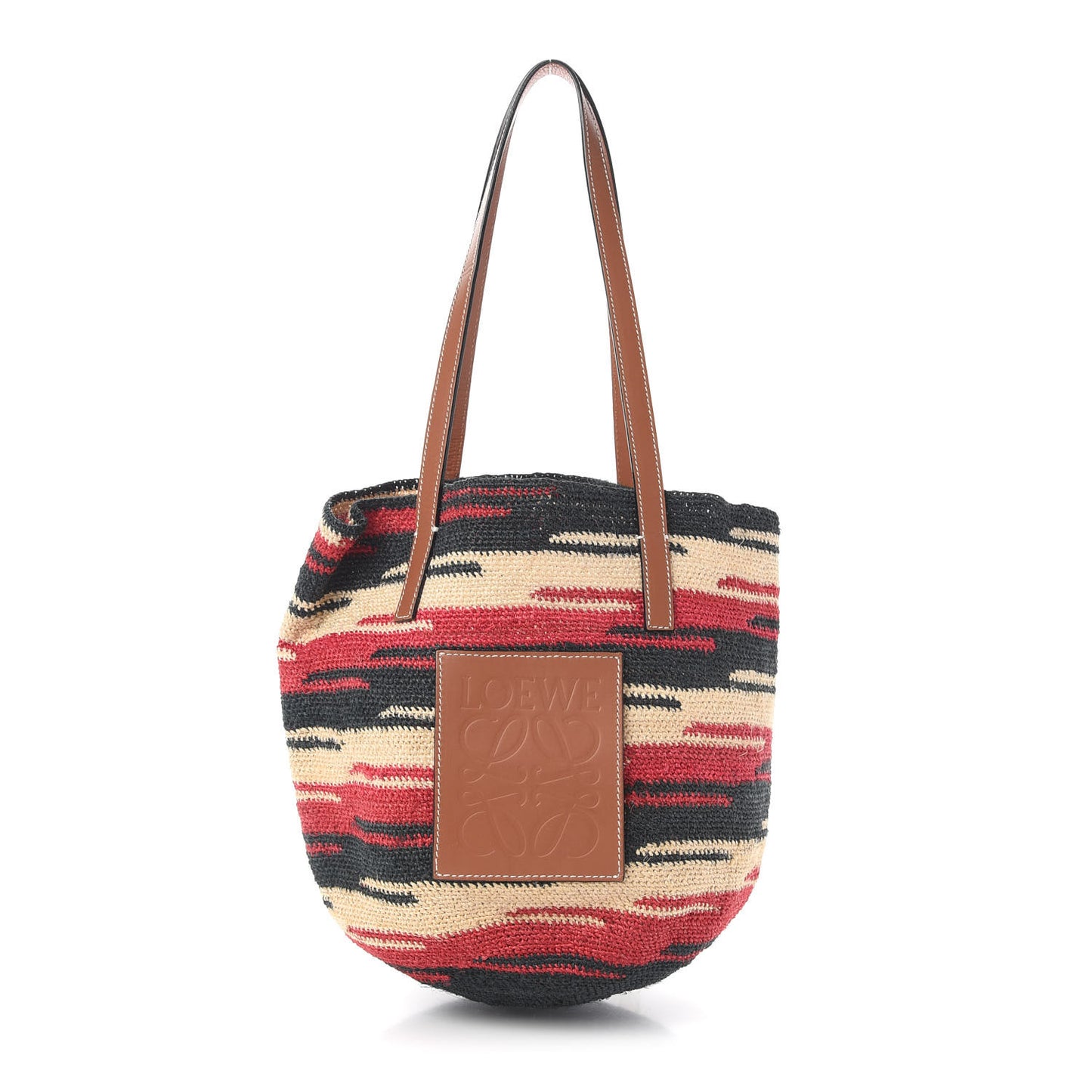 Sisal Calfskin Paula's Ibiza Shigra Tote Bag Multicolor