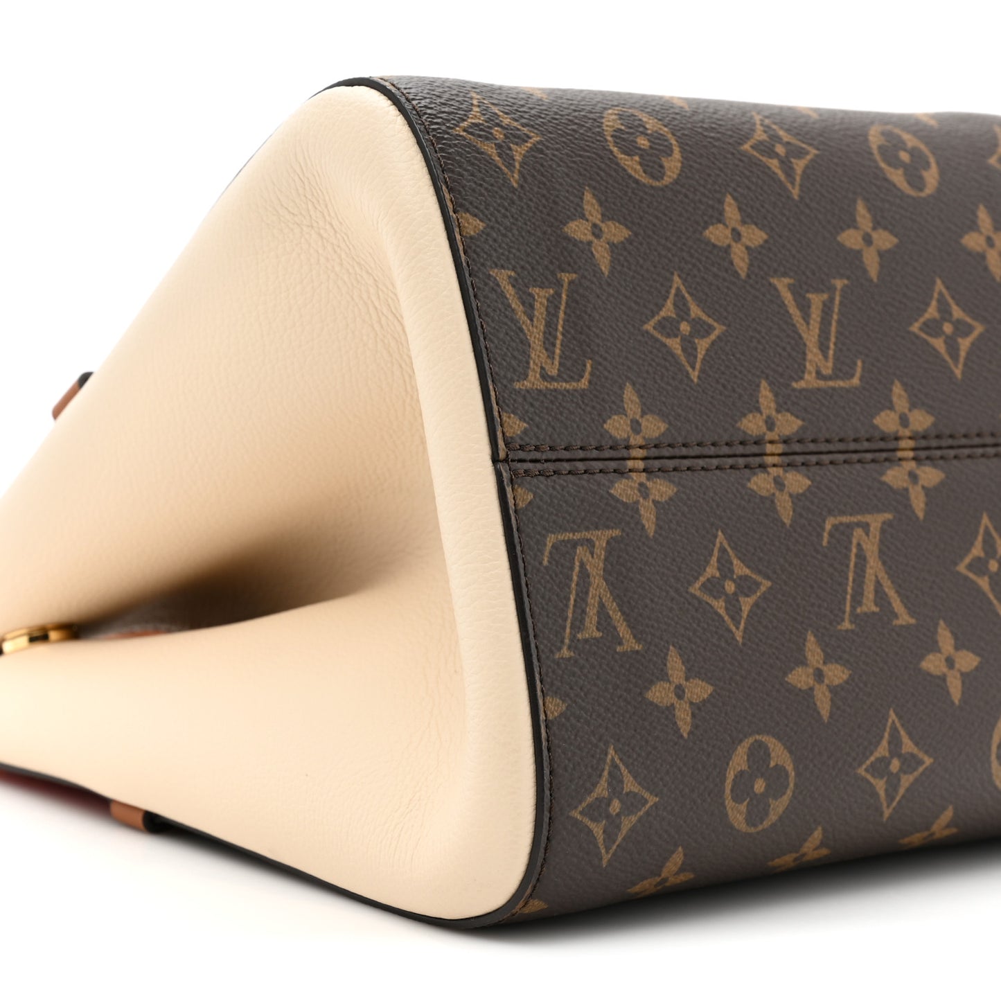 Calfskin Monogram Fold Tote PM Cerise Cream Black