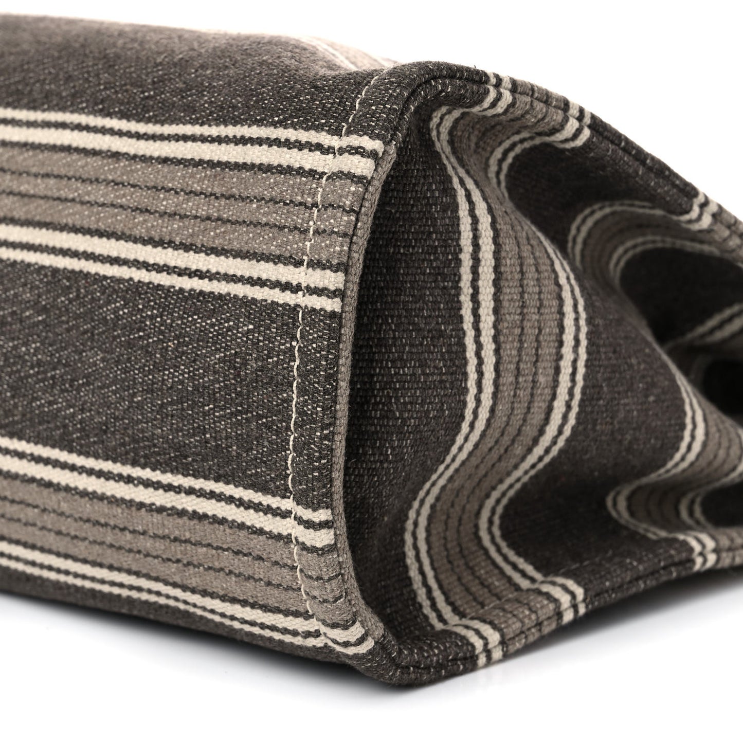 Canvas Calfskin Jacquard Vertical Cabas Grey Brown