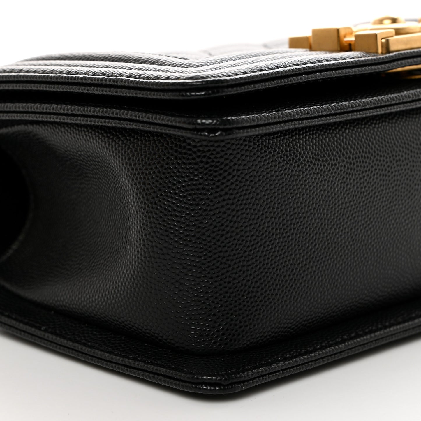 Caviar Quilted Small Boy Flap Black