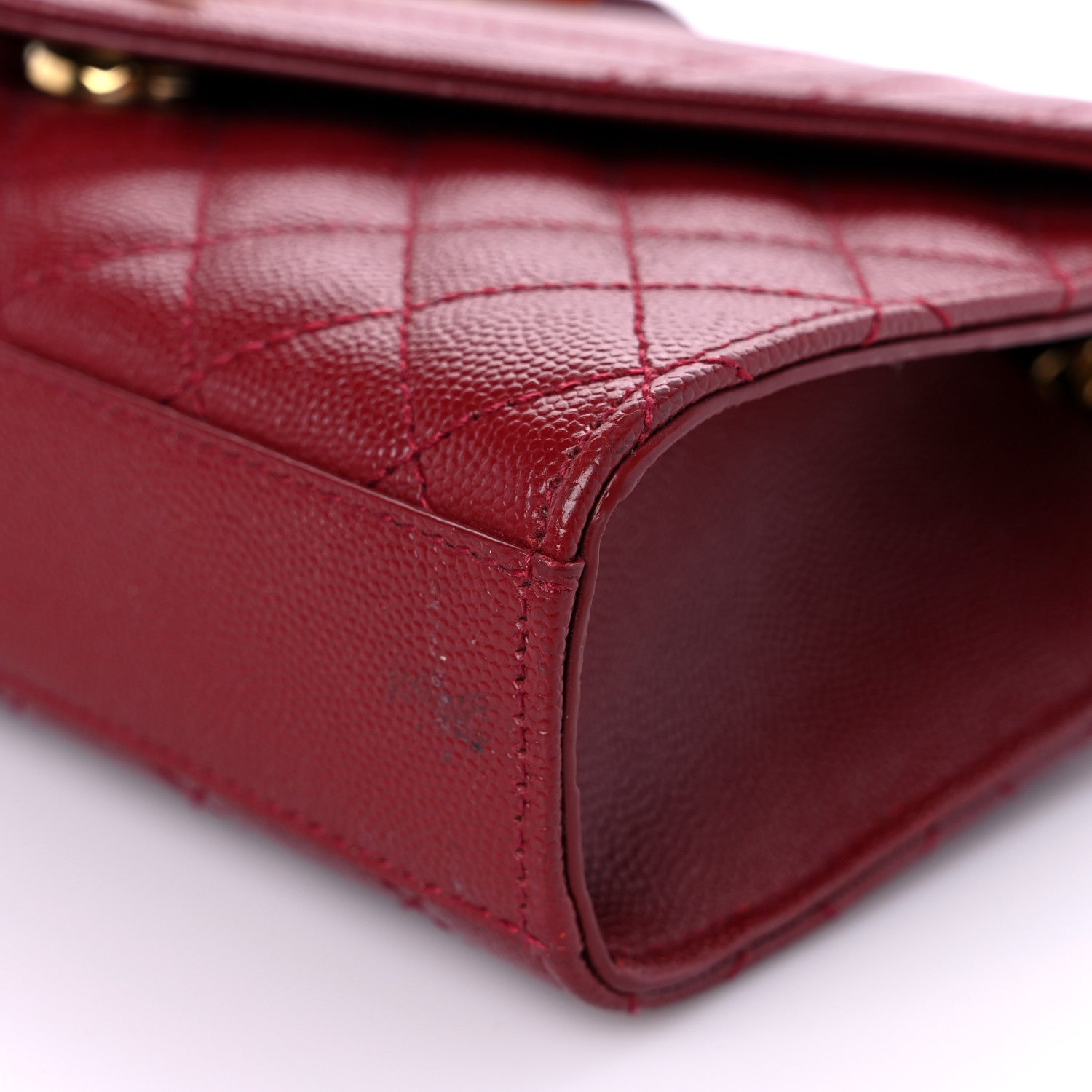 Saint Laurent Grain De Poudre Textured Mixed Matelasse Triquilt Small Monogram Satchel Red 9 of 13