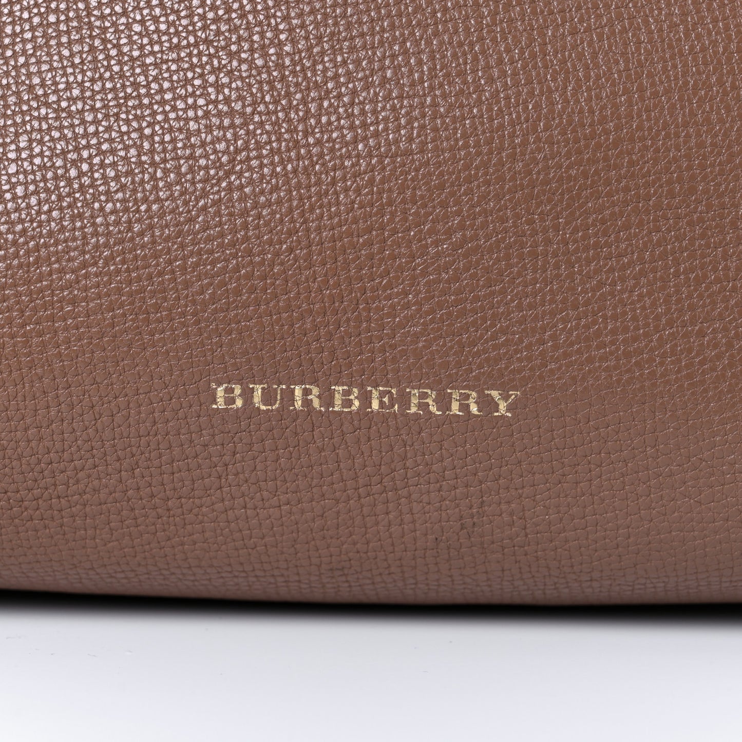 Grainy Calfskin House Check Small Canterbury Tote Tan