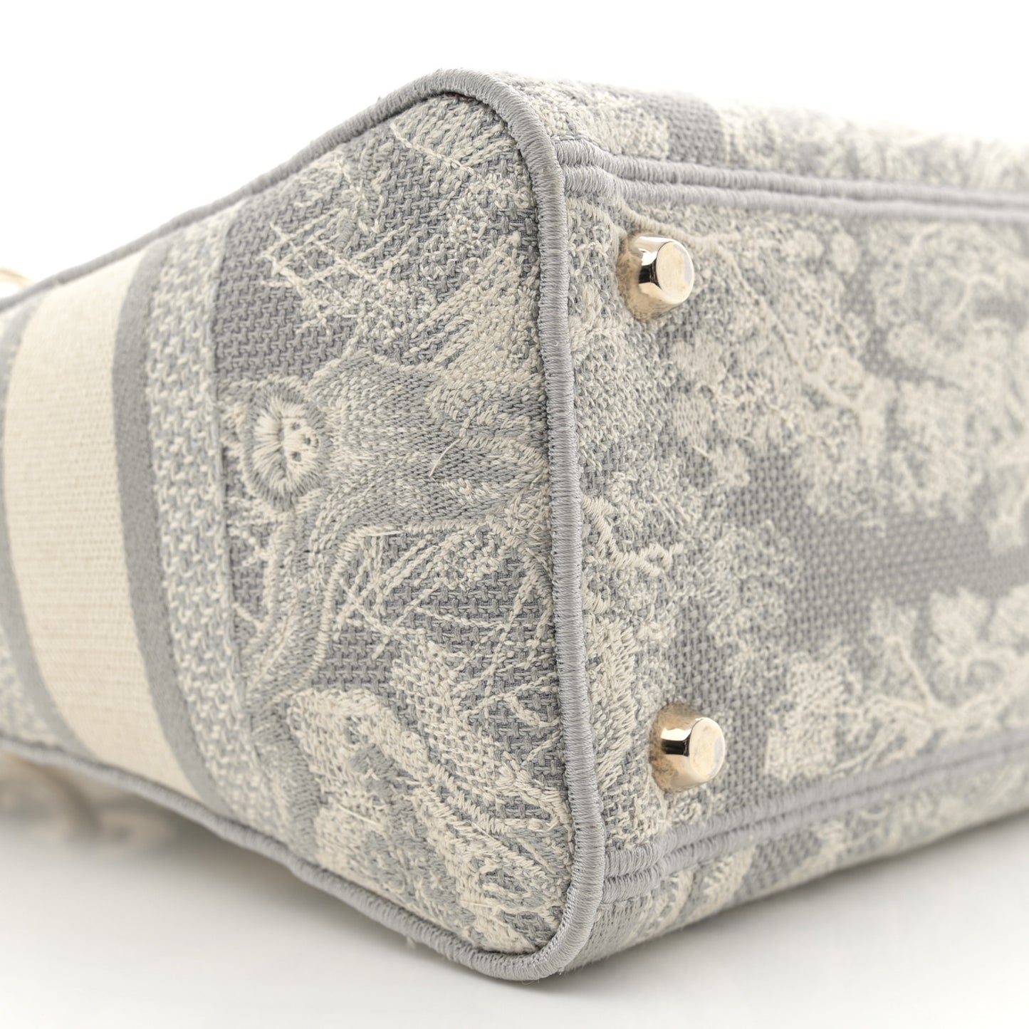 Canvas Toile De Jouy Reverse Embroidered Medium Lady D-Lite Gray