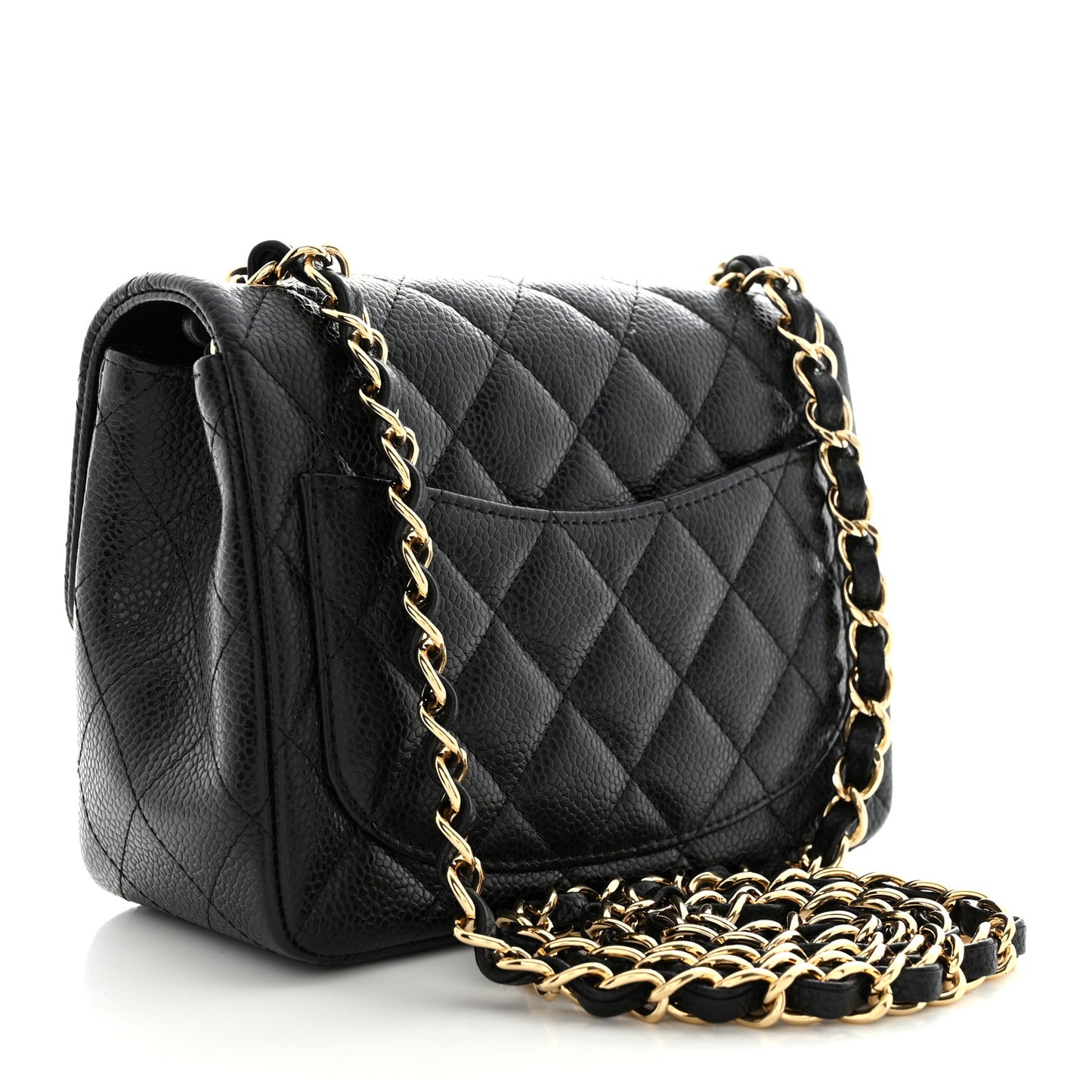Caviar Quilted Mini Square Flap Black