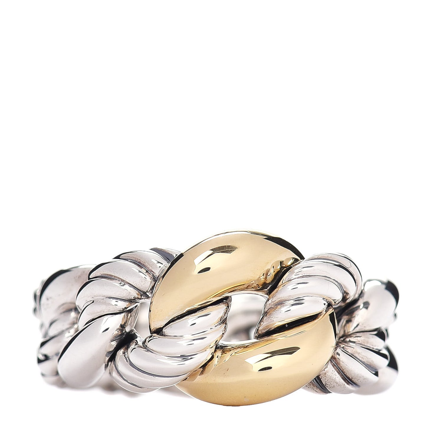 Sterling Silver 18K Yellow Gold Belmont Ring 54 6.75