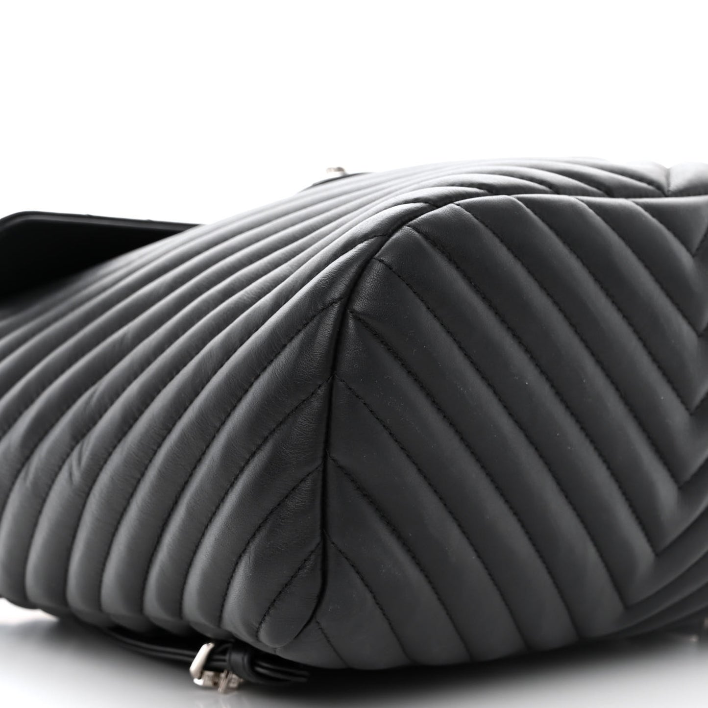 Calfskin Chevron Quilted Large Urban Spirit Backpack Black