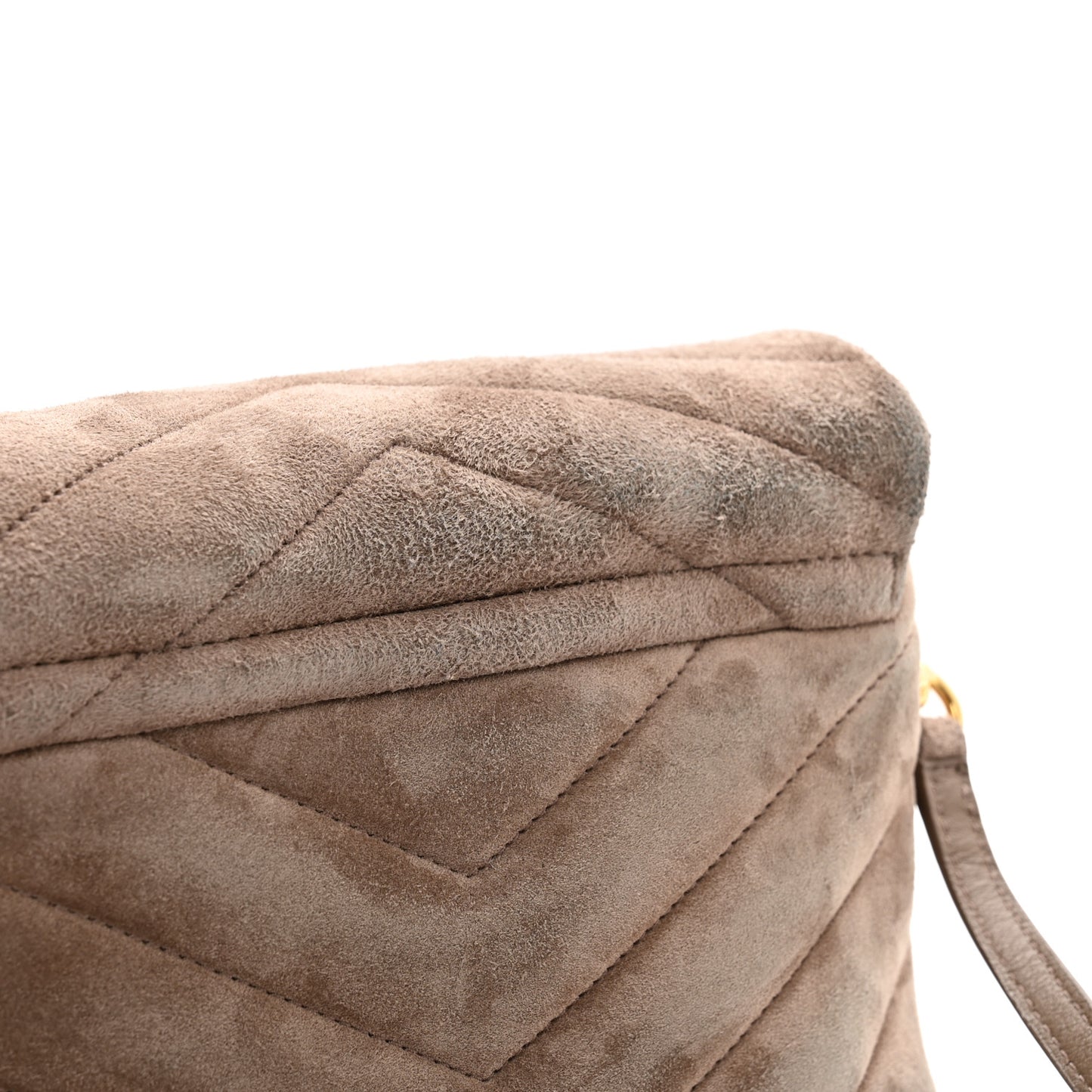 Suede Toy Loulou Shoulder Bag Taupe