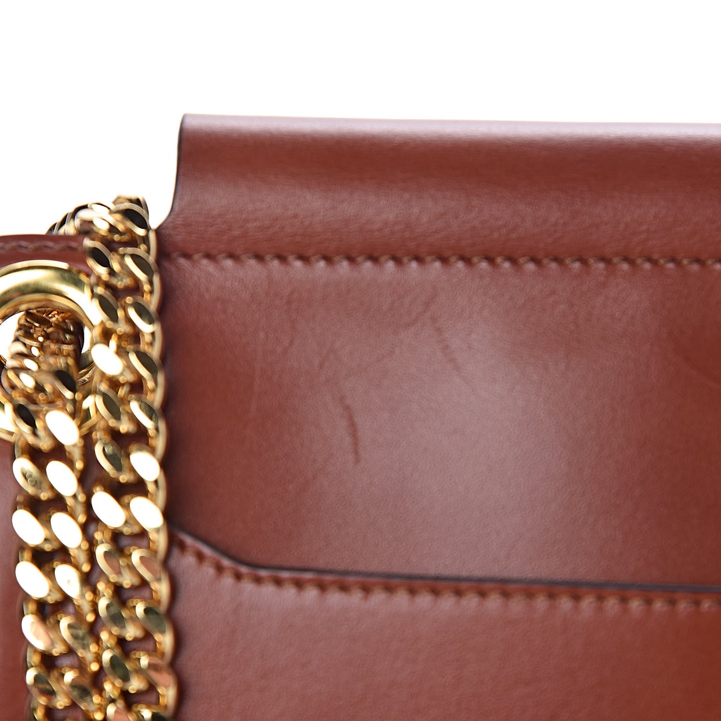 Shiny Calfskin Medium Annie Shoulder Bag Whiskey