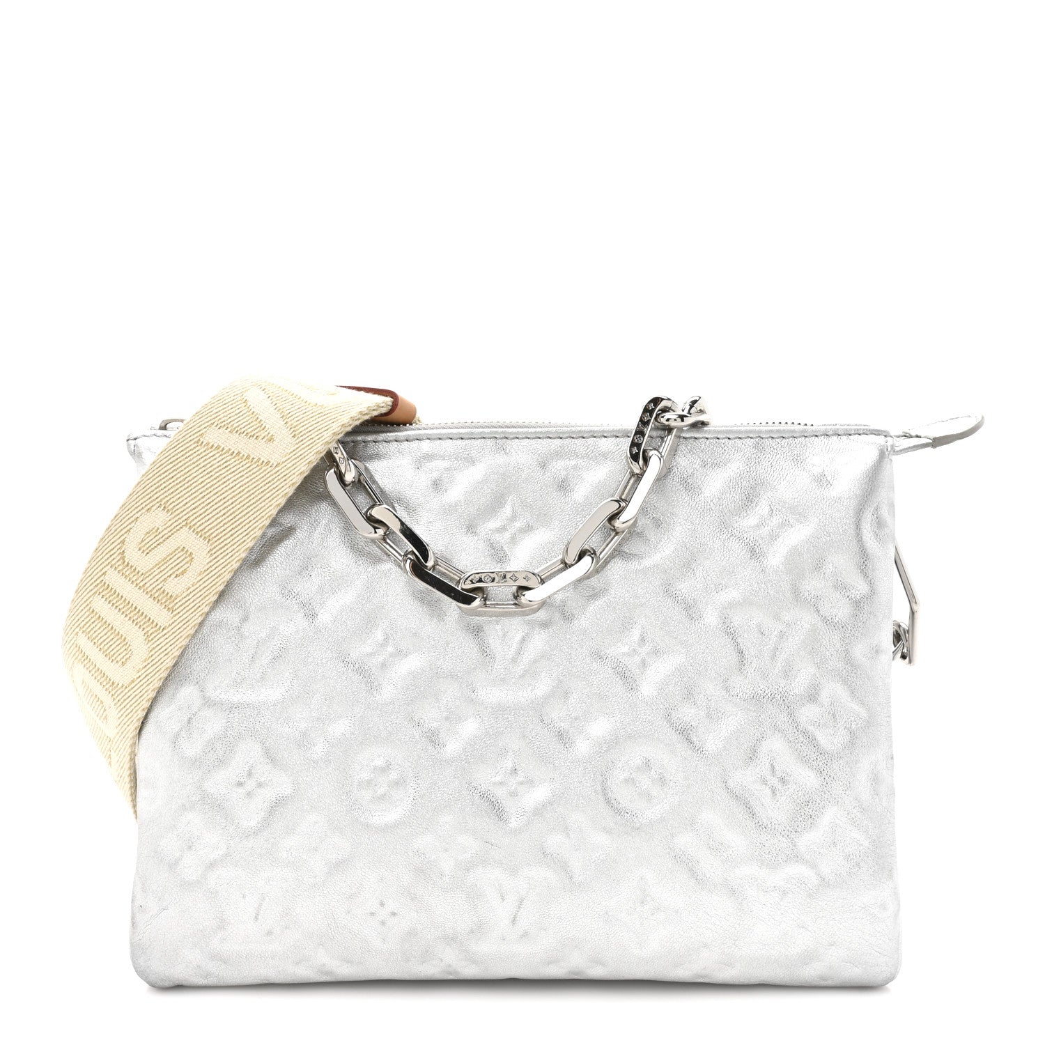Louis Vuitton Metallic Lambskin Embossed Monogram Coussin PM