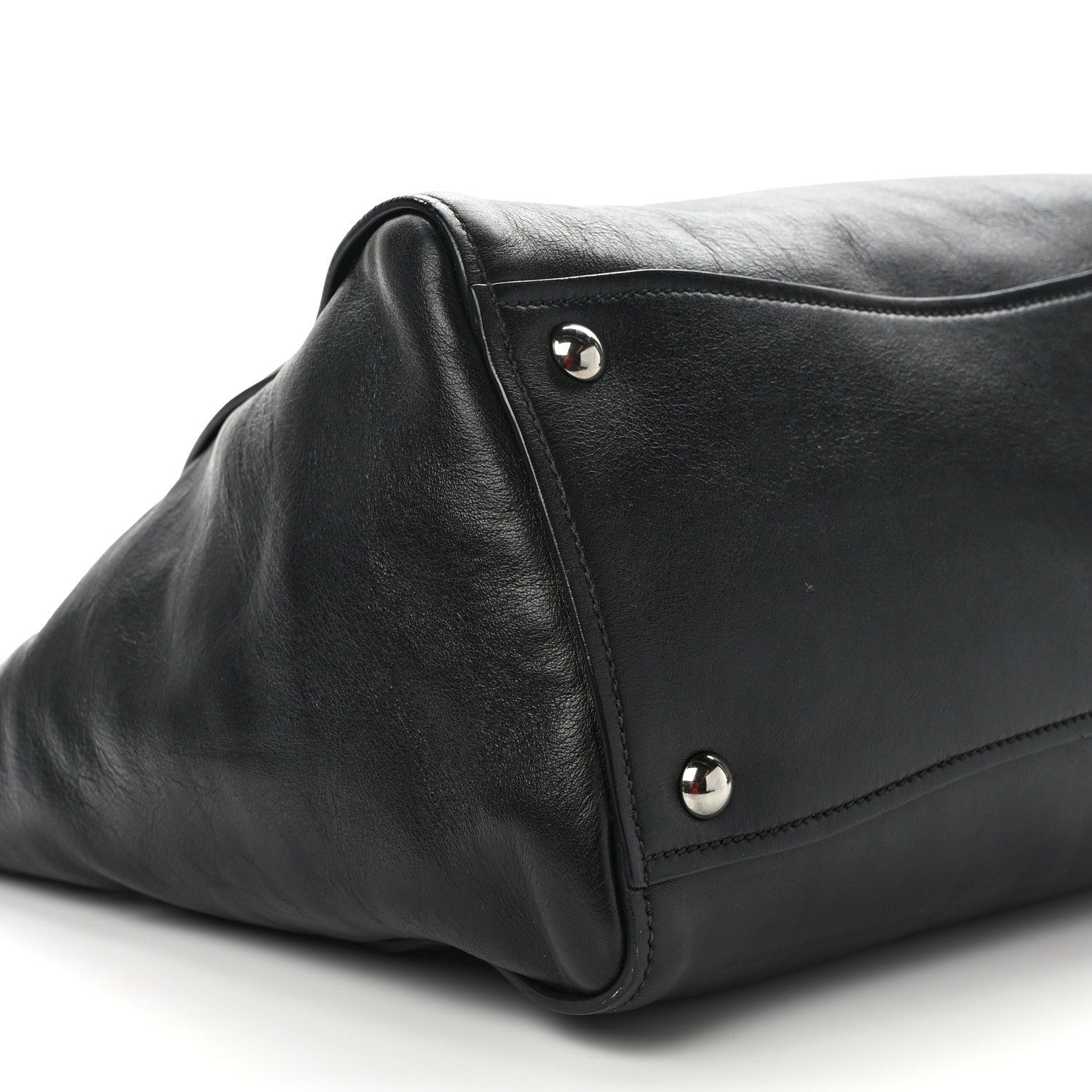 Miu Miu Soft Calf Studded Top Handle Bag Black 9 of 10