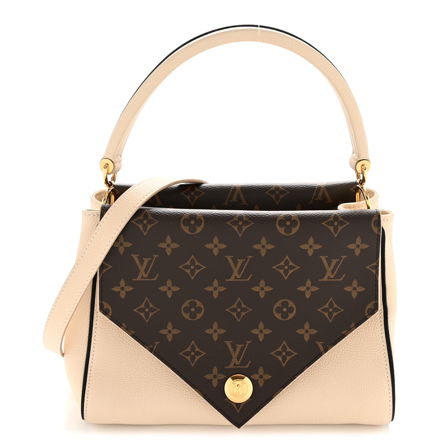 Louis Vuitton Grained Calfskin Monogram Double V Creme 1850428