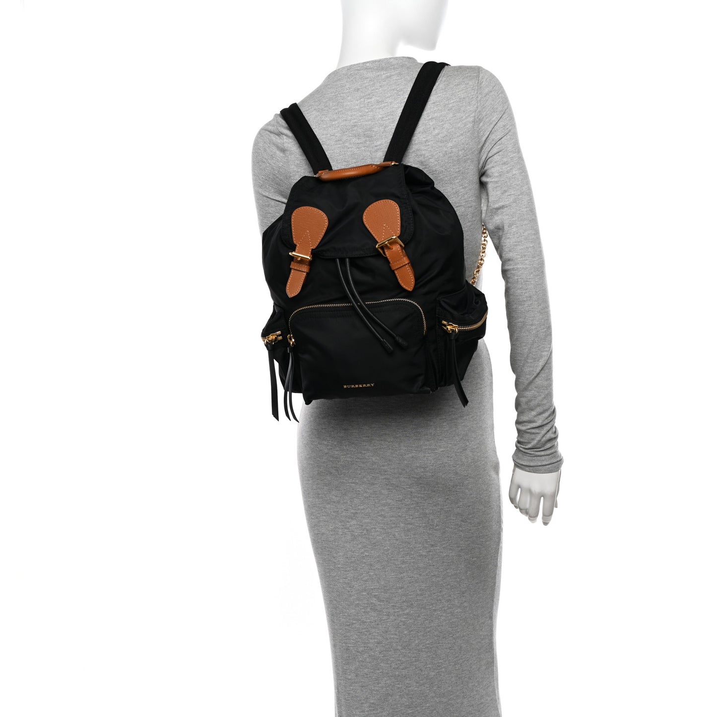 Nylon Medium Rucksack Backpack Black