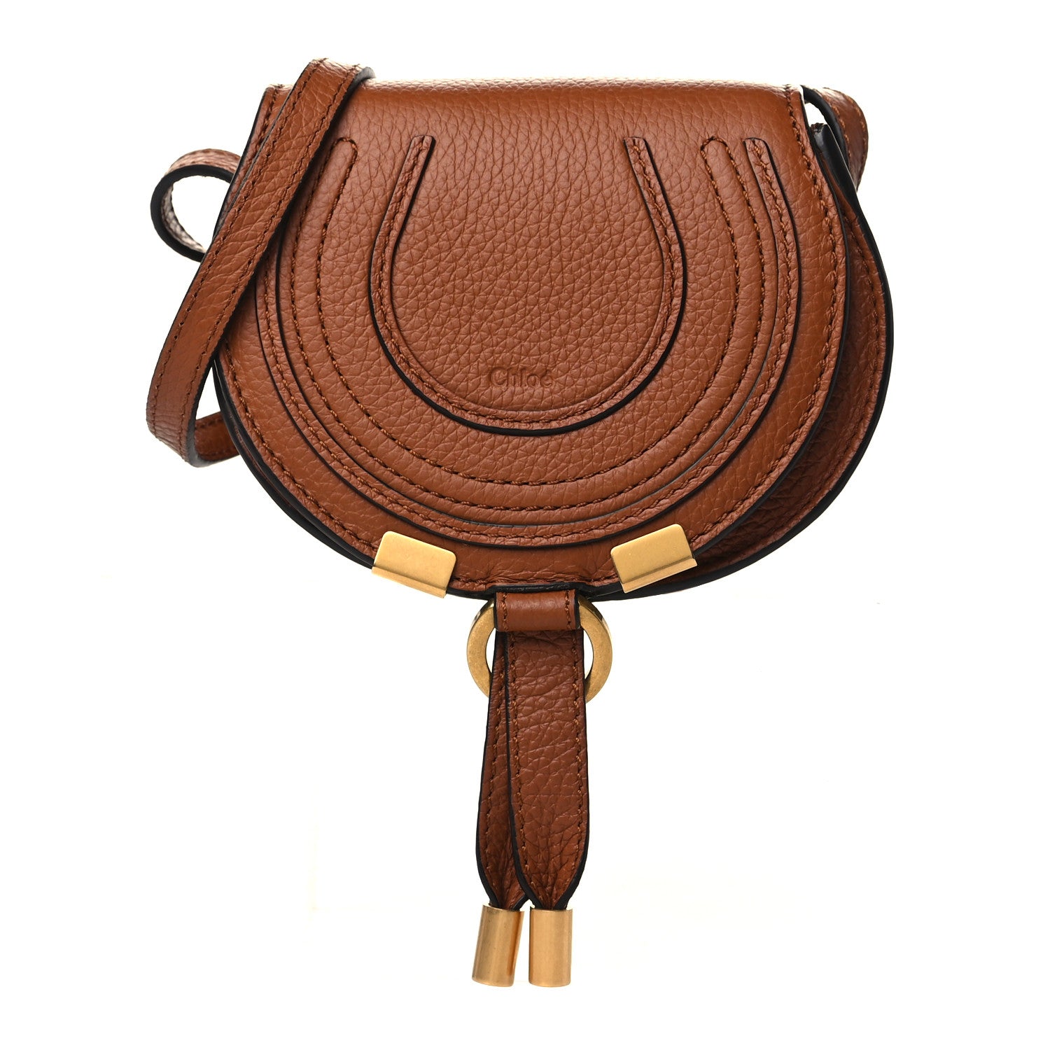 Chloe Calfskin Nano Marcie Saddle Bag Tan 1 of 9