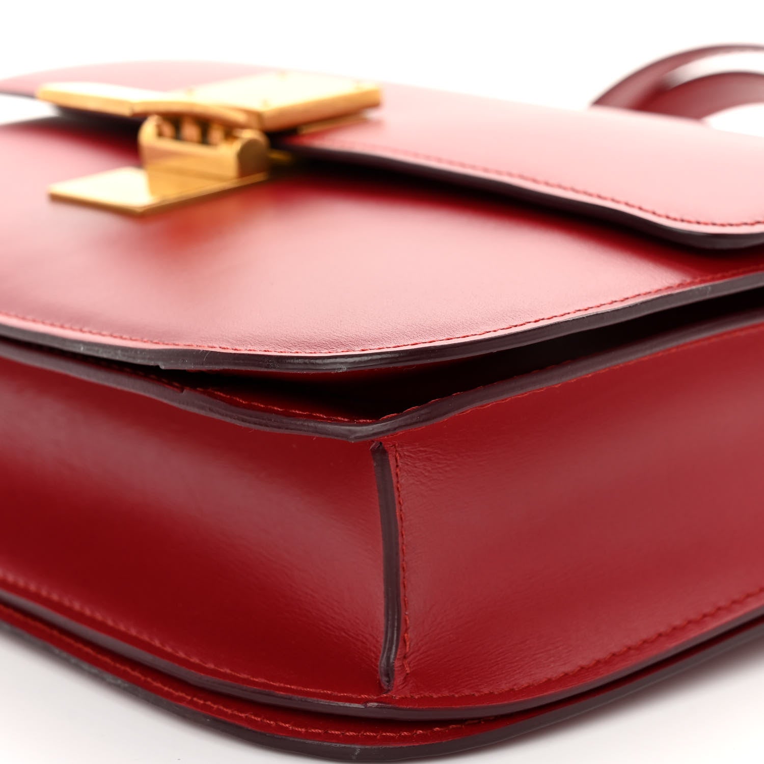 Celine Box Calfskin Medium Classic Box Flap Bag Red 10 of 13