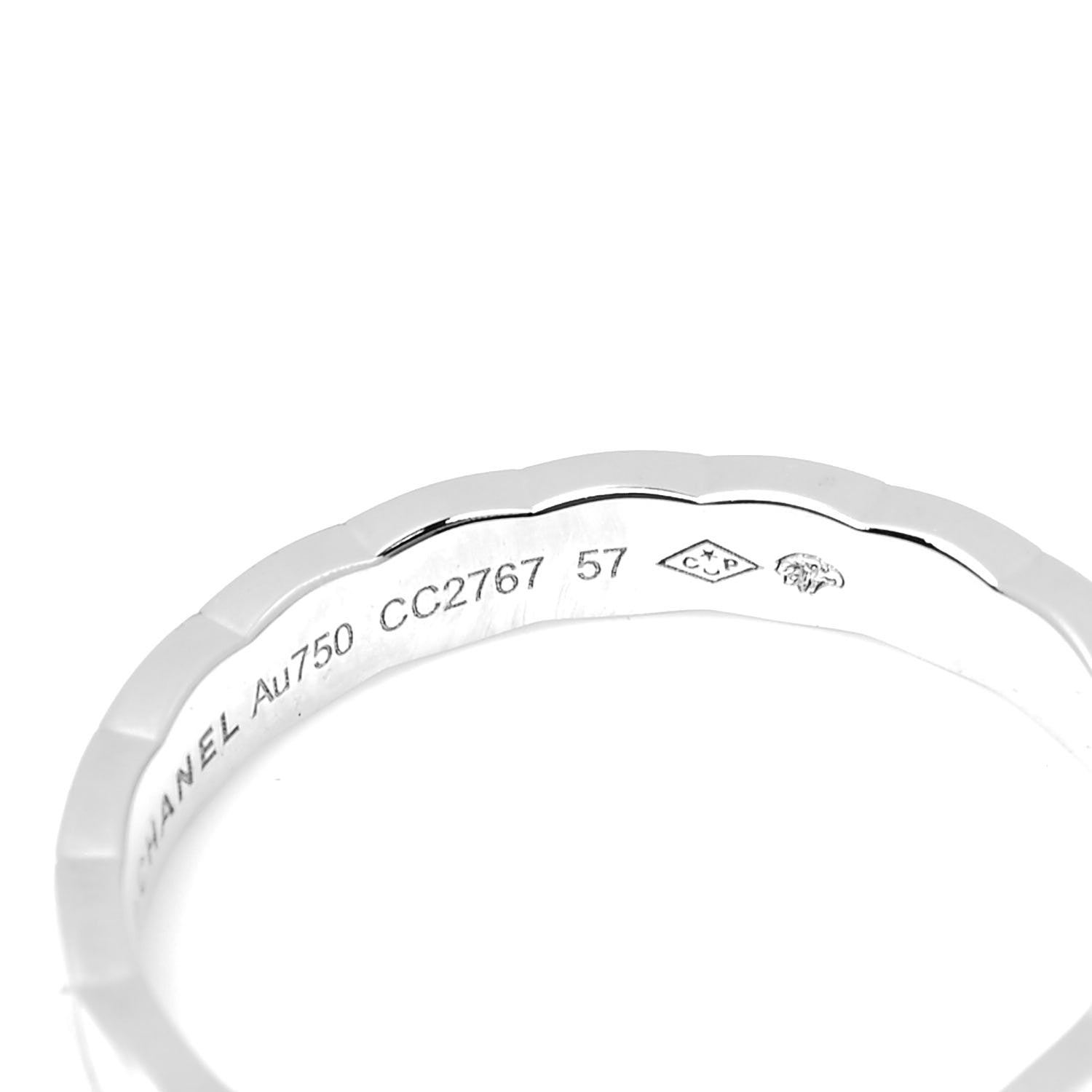 Chanel 18K White Gold Mini Coco Crush Ring 57 8 4 of 5