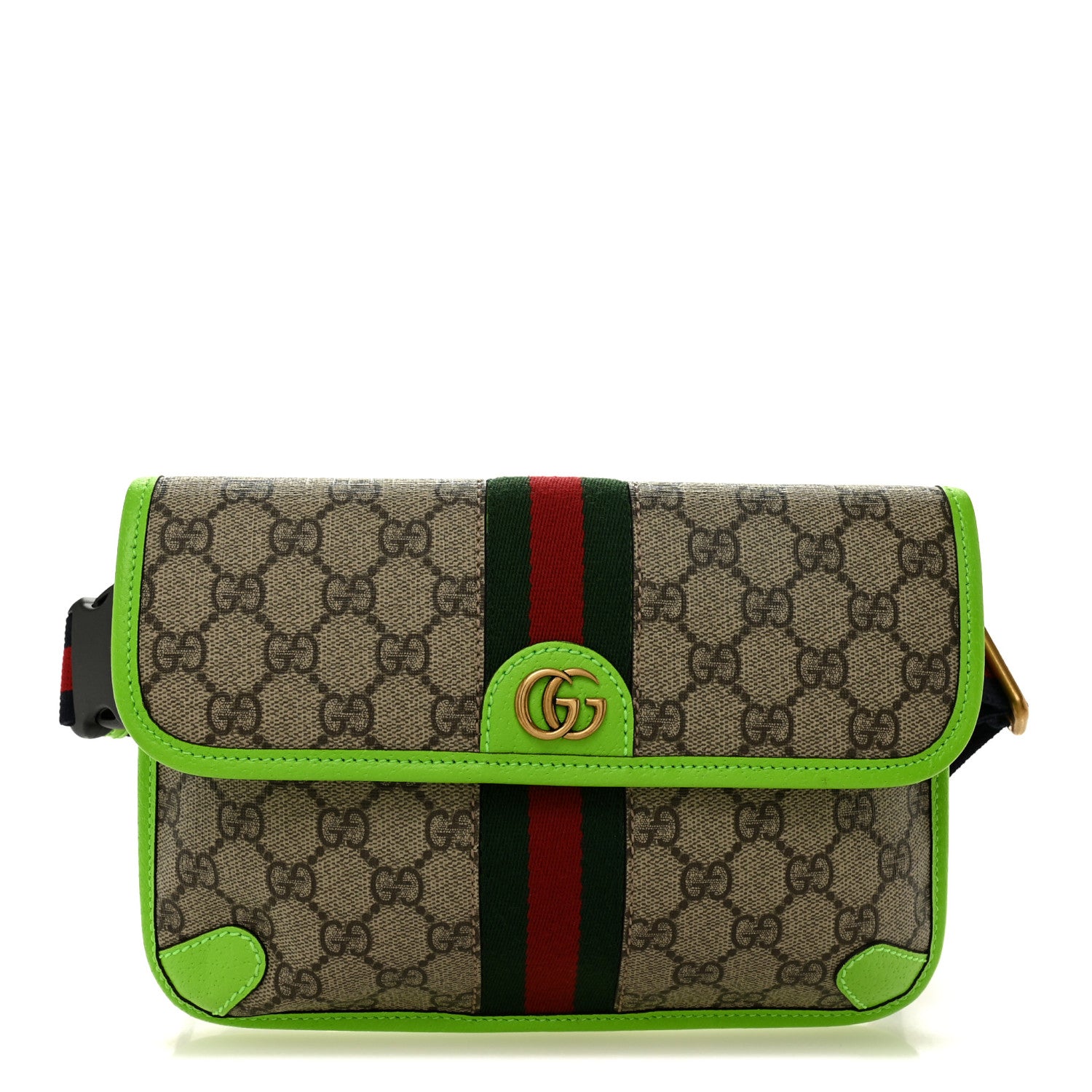 Gucci GG Supreme Monogram Web Small Ophidia Belt Bag Beige Ebony