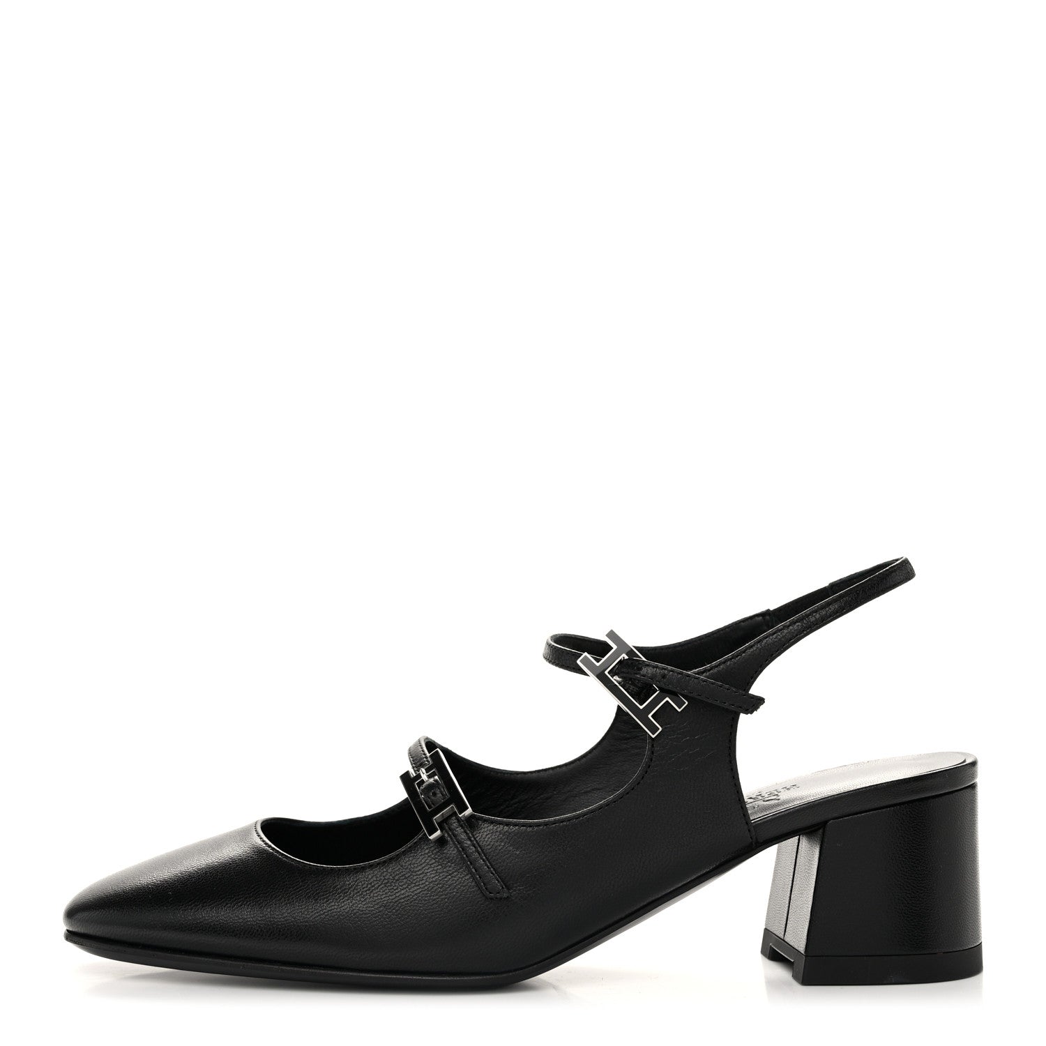 Hermes Goatskin Jackie 50 Pumps 37.5 Black 1 of 11