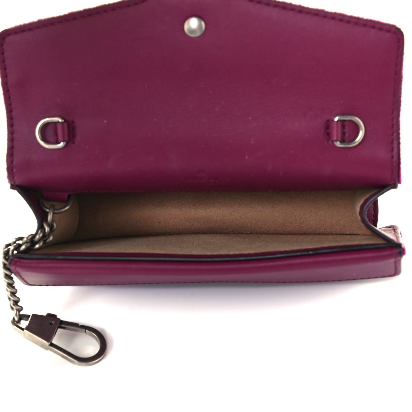 Velvet Super Mini Dionysus Shoulder Bag Fuchsia Violet Cyclamen