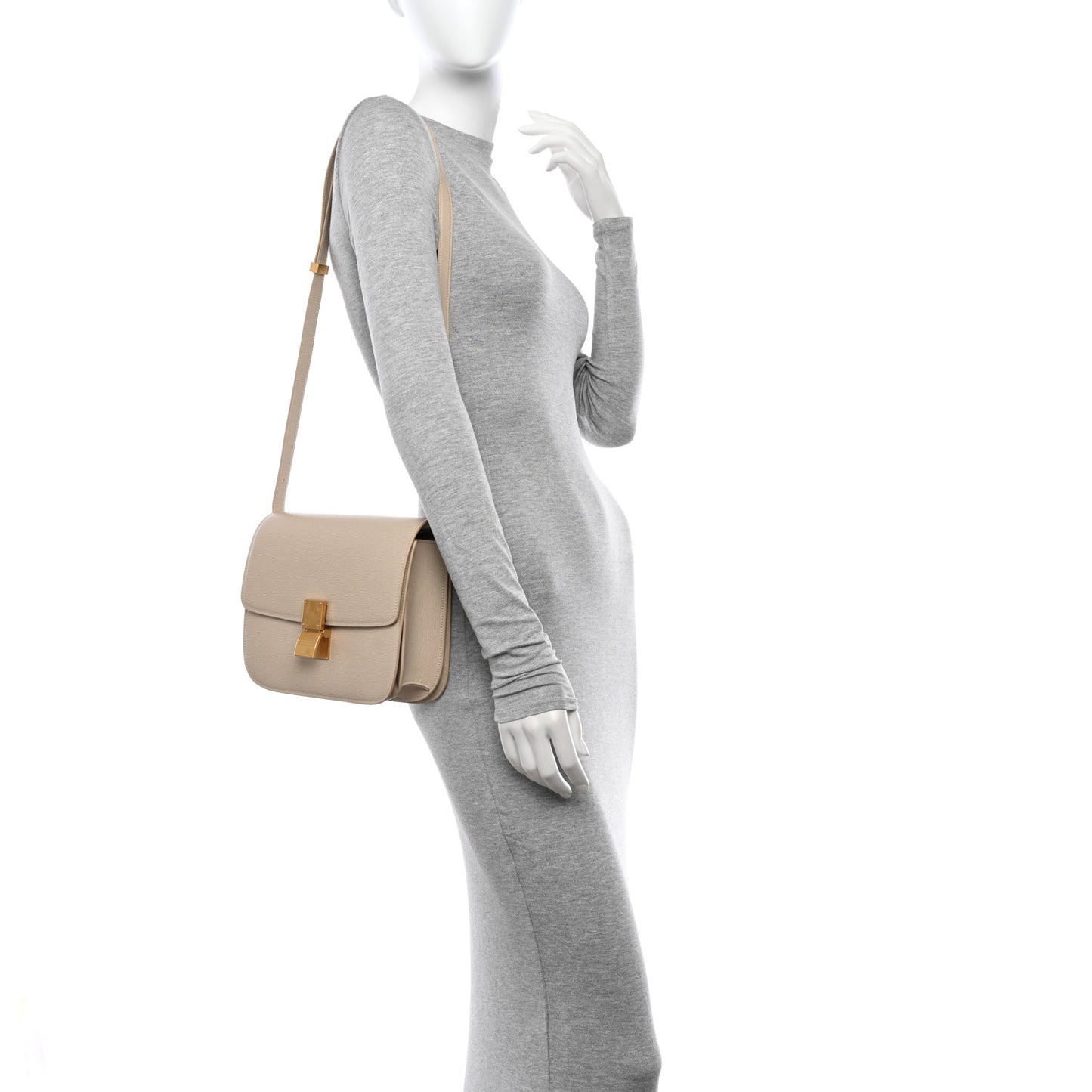 Liege Calfskin Medium Classic Box Flap Bag Linen